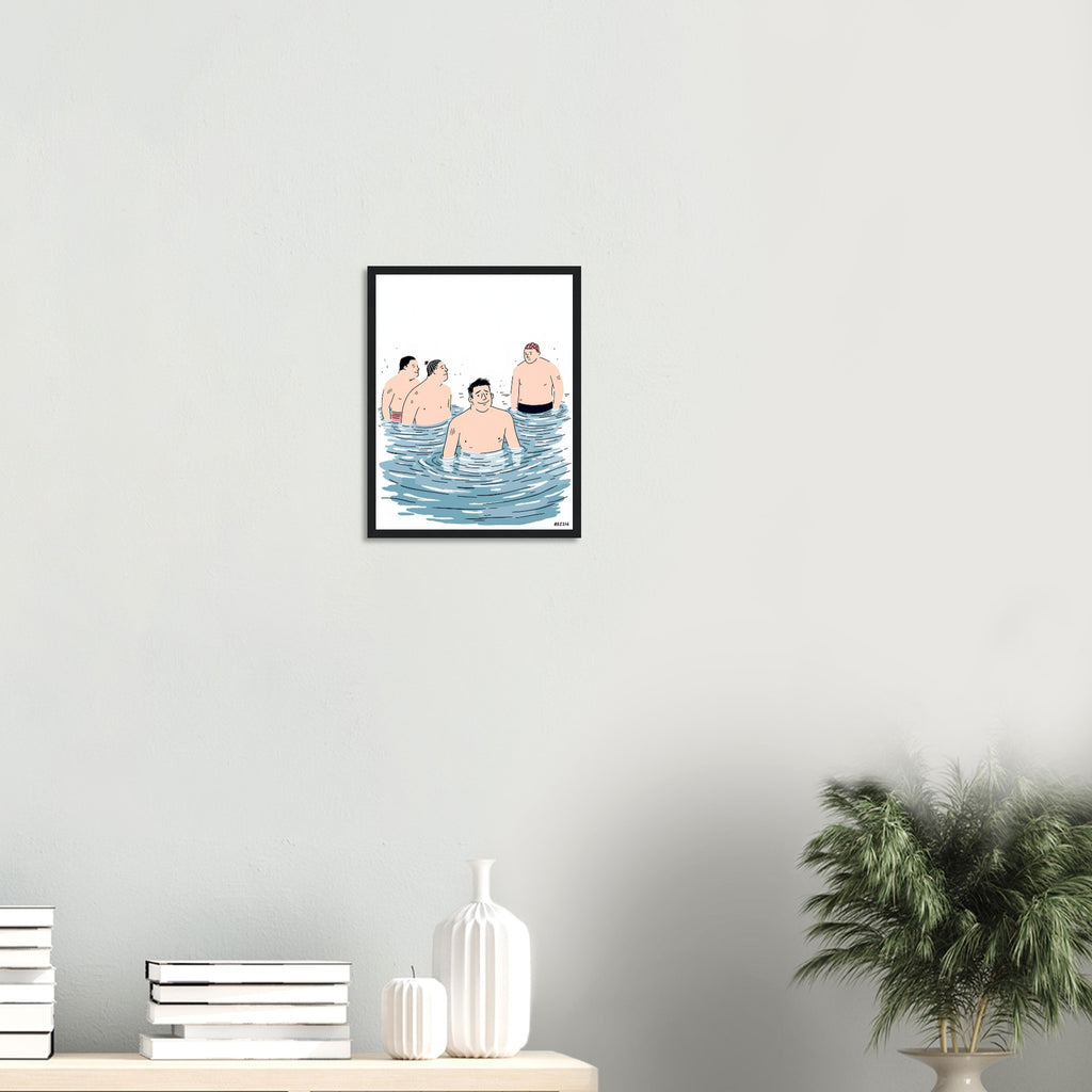 Cold Water Swim Group January Framed Print Wall Art Ready to Hang UK UK Gift — Framed Art Print | Wild Thread Co