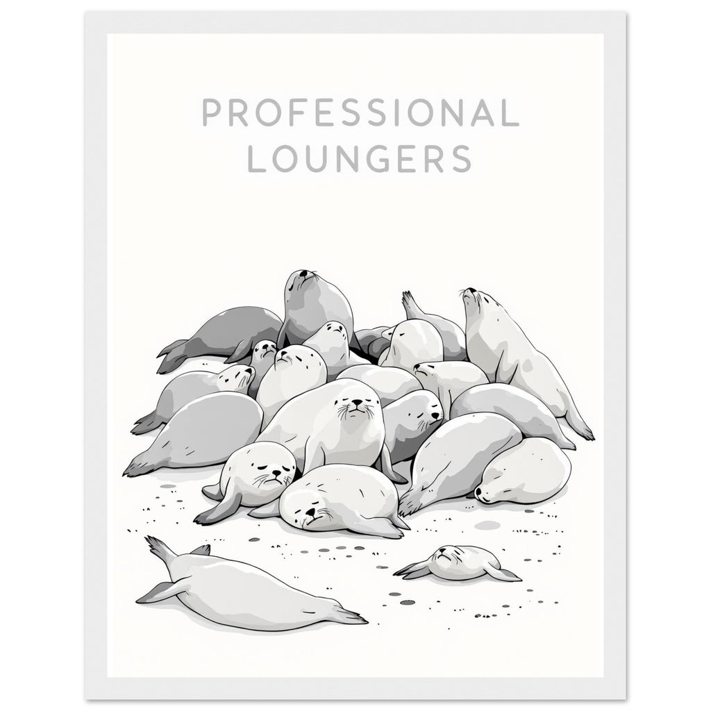 Grey Seal Colony Pups Atlantic Framed Art Print — detail view | Wild Thread Co