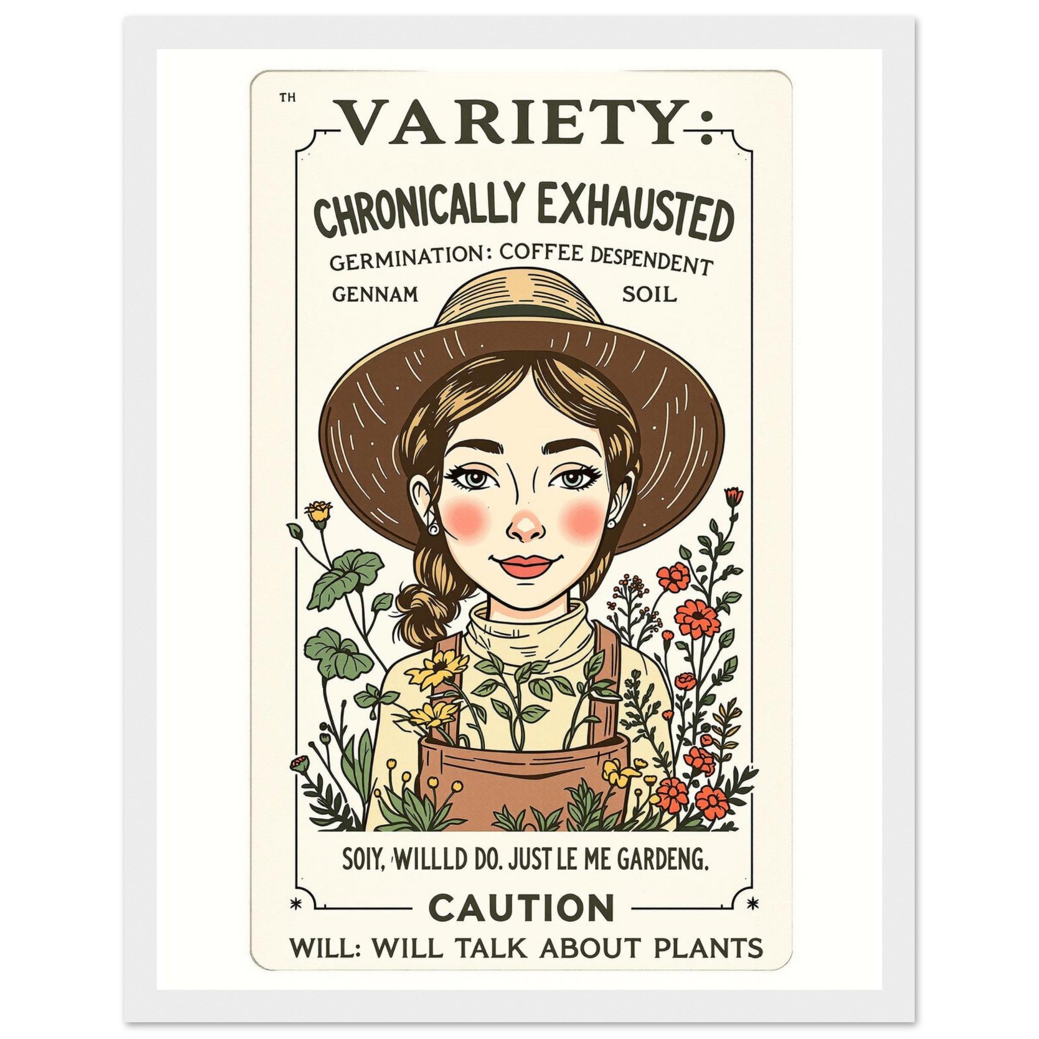 Gardener Framed Print Wall Art Ready to Hang UK Framed Art Print — detail view | Wild Thread Co