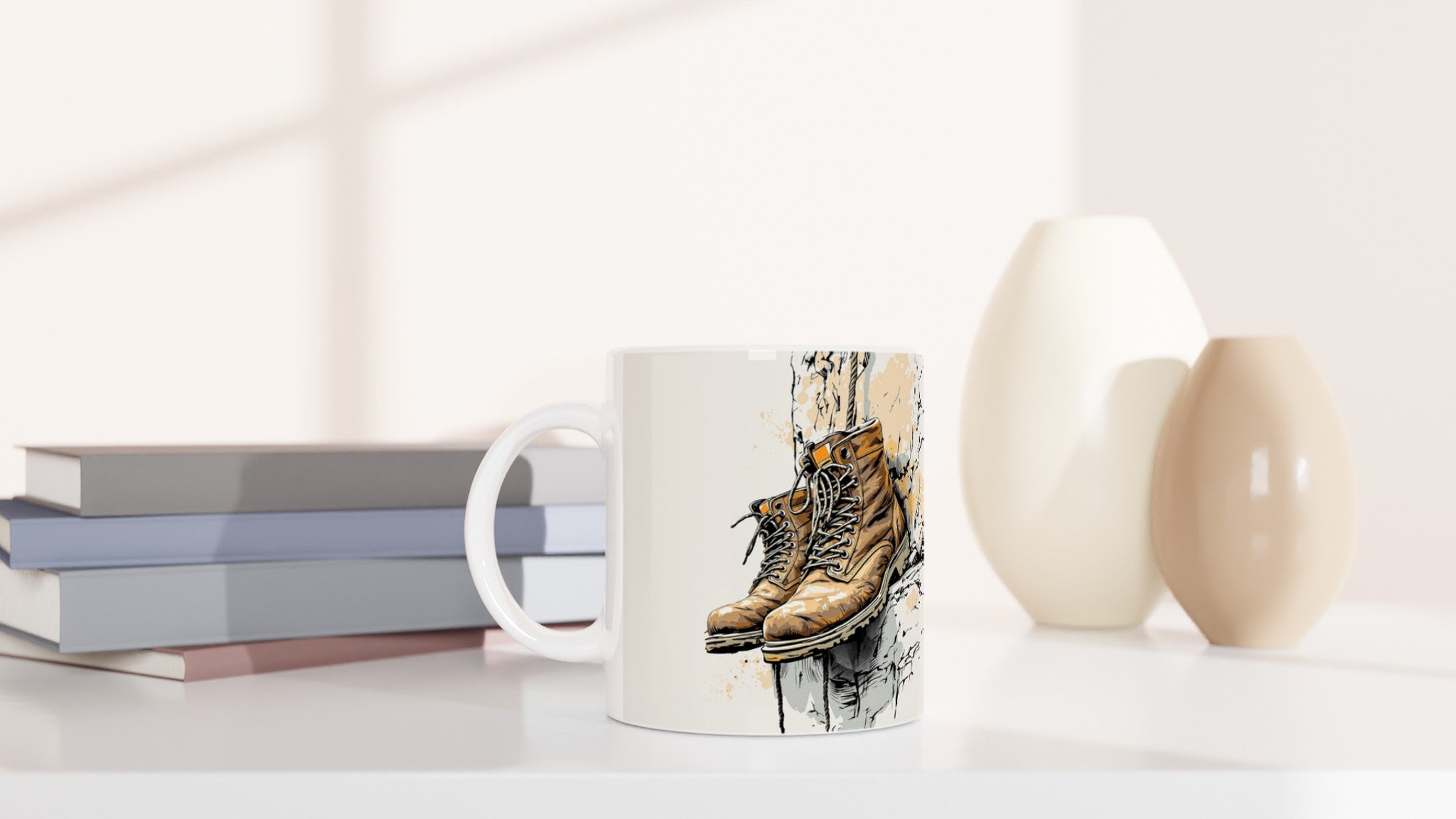 Rock Climbing Boots Mug — detail view | Wild Thread Co