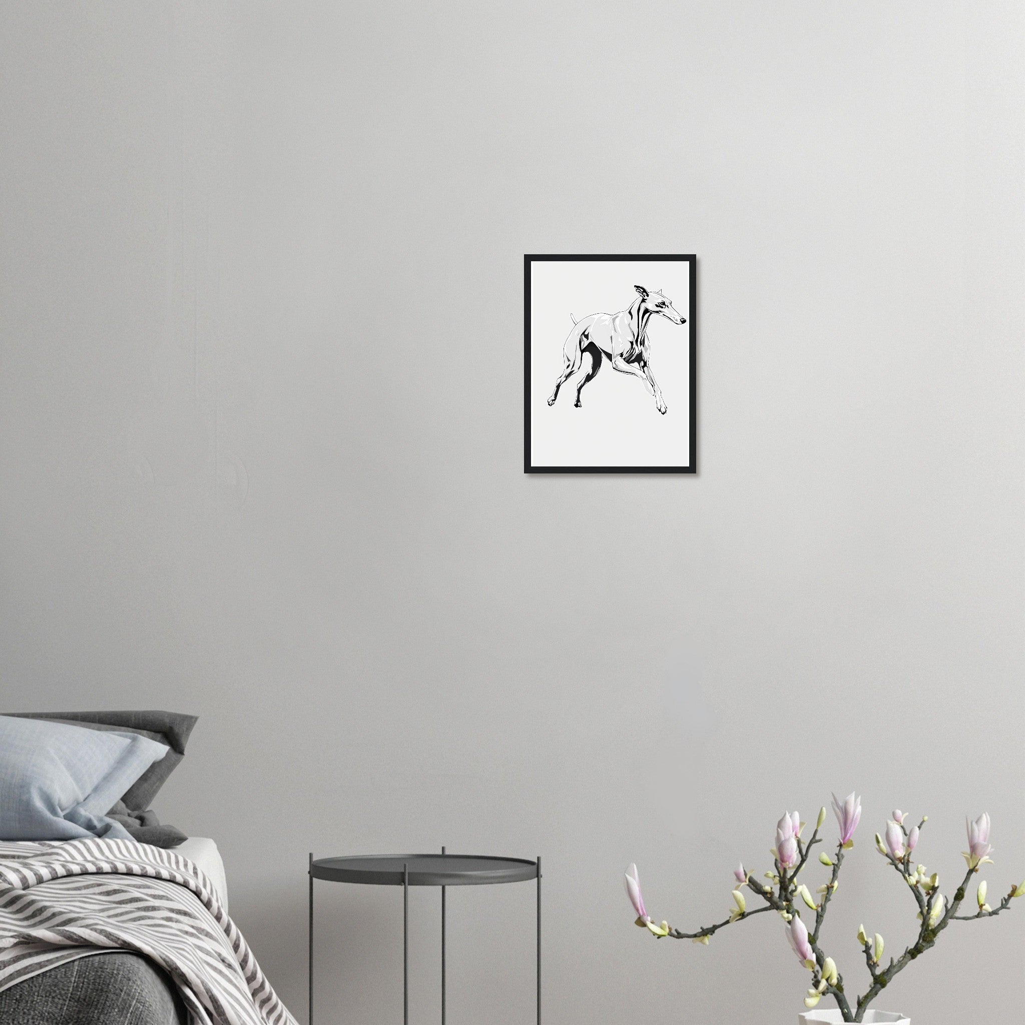 Whippet Grace Framed Art Print — detail view | Wild Thread Co