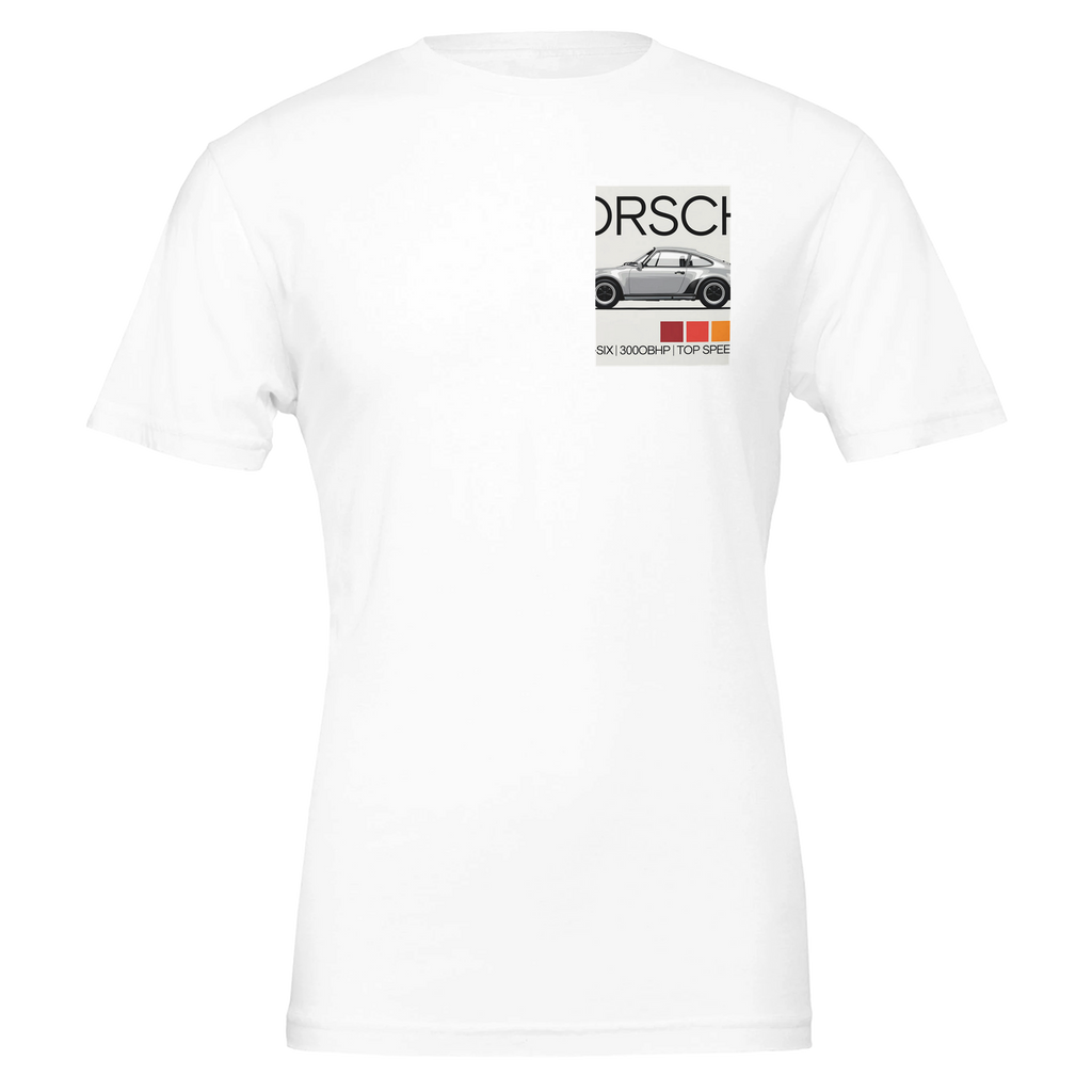 Porsche 911 Turbo 930 Spec T-Shirt Unisex Cotton Tee UK T-Shirt — detail view | Wild Thread Co