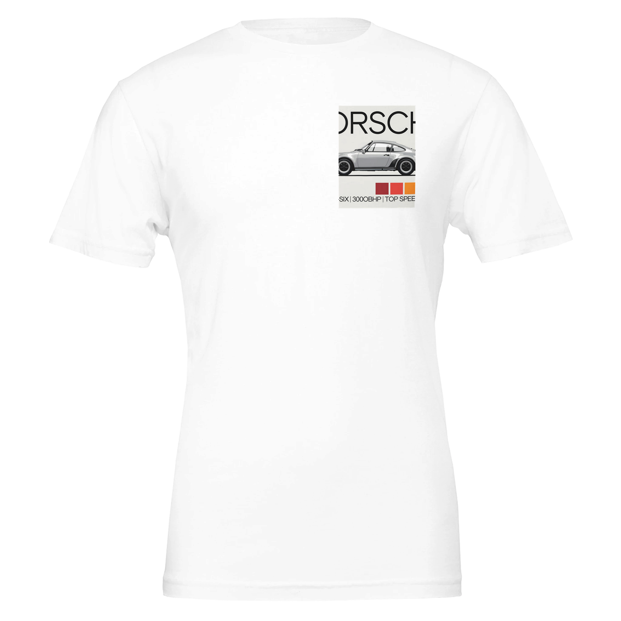 Porsche 911 Turbo 930 Spec T-Shirt Unisex Cotton Tee UK T-Shirt — detail view | Wild Thread Co