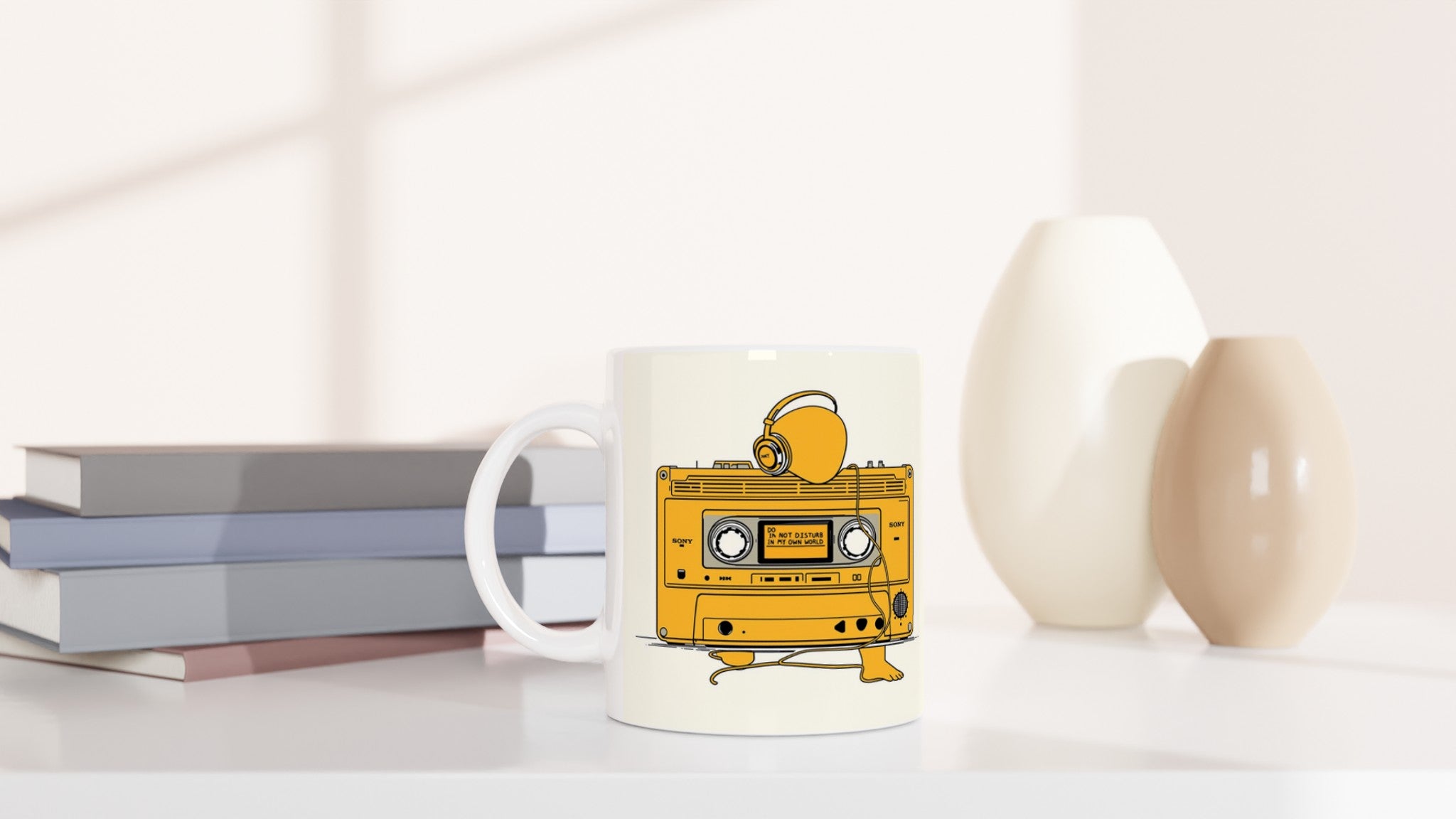 Walkman Introvert Mug — detail view | Wild Thread Co