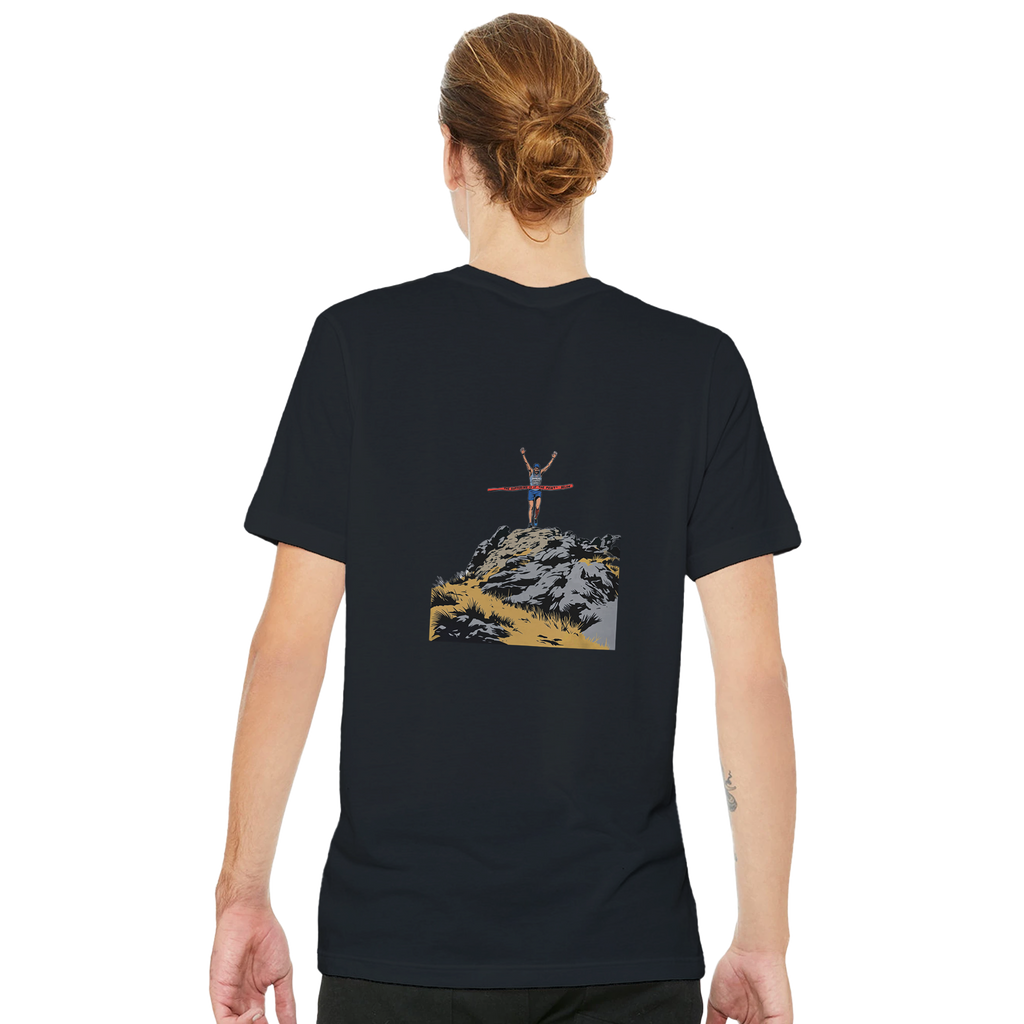 Fell Race Summit Finish Destroyed T-Shirt — detail view | Wild Thread Co