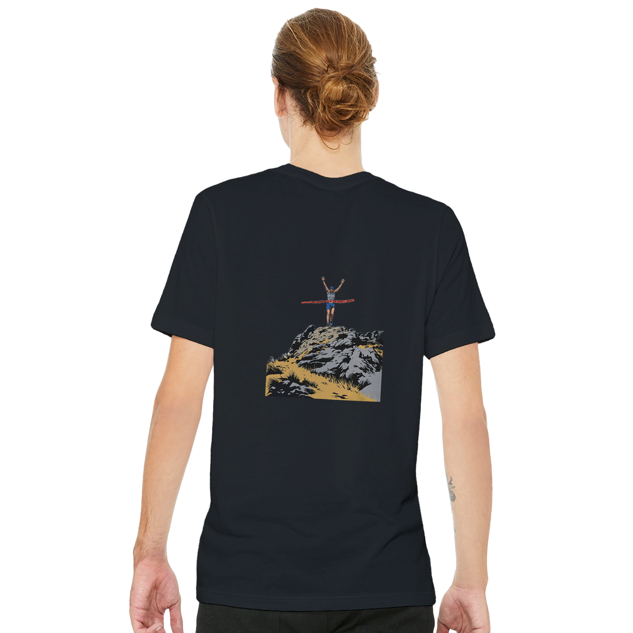 Fell Race Summit Finish Destroyed T-Shirt — detail view | Wild Thread Co