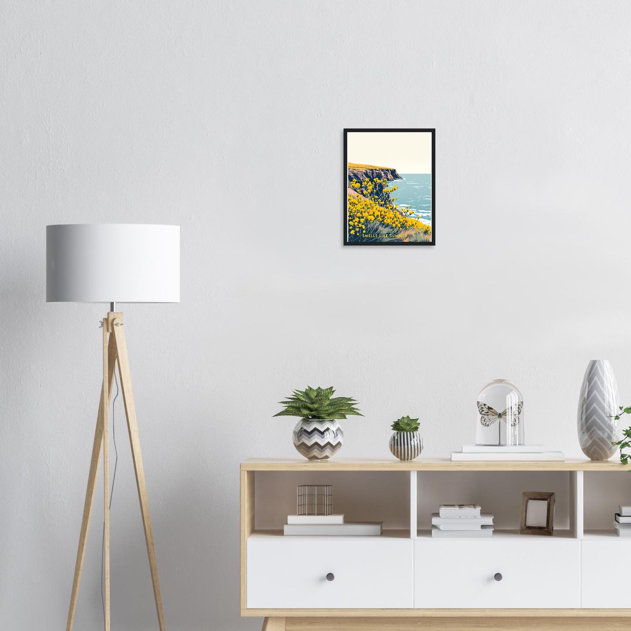 Gorse Coastal Moor Yellow Framed Art Print — detail view | Wild Thread Co