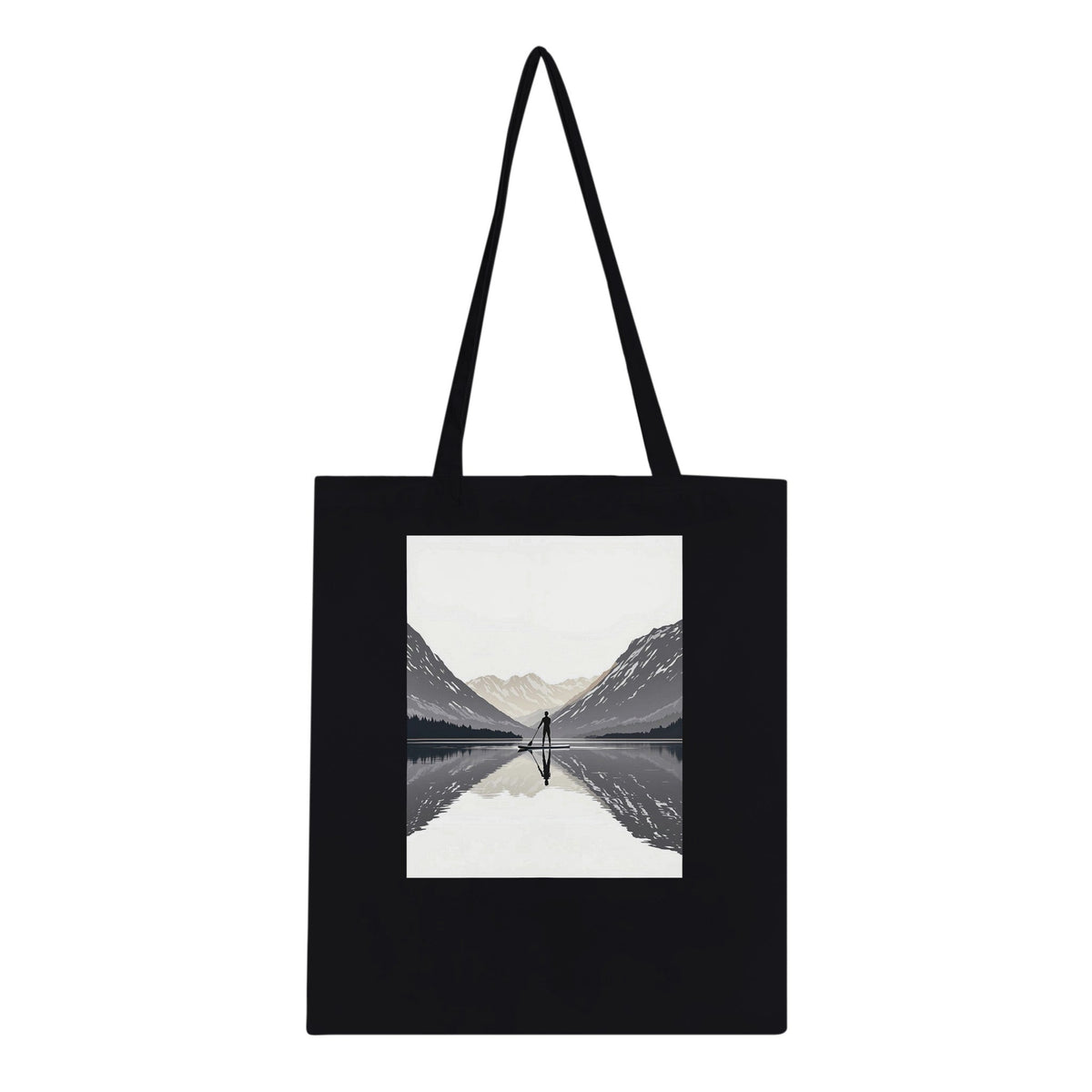 Canal Paddleboard Loch Reflection Dawn Tote Bag Cotton Shopper UK - Wild Thread Co