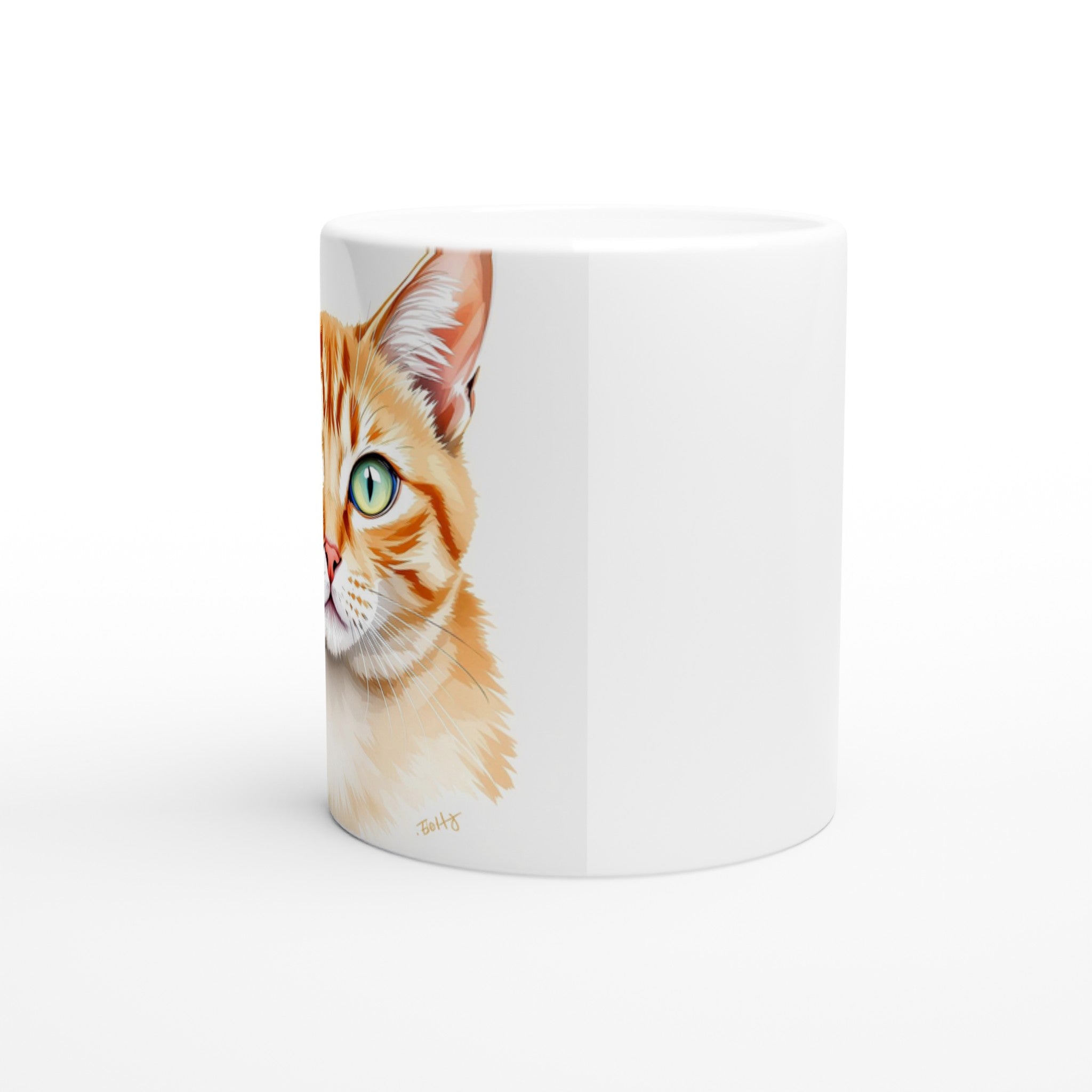 Ginger Tabby Portrait Coffee Tea Ceramic 11oz Mug UK Mug — detail view | Wild Thread Co