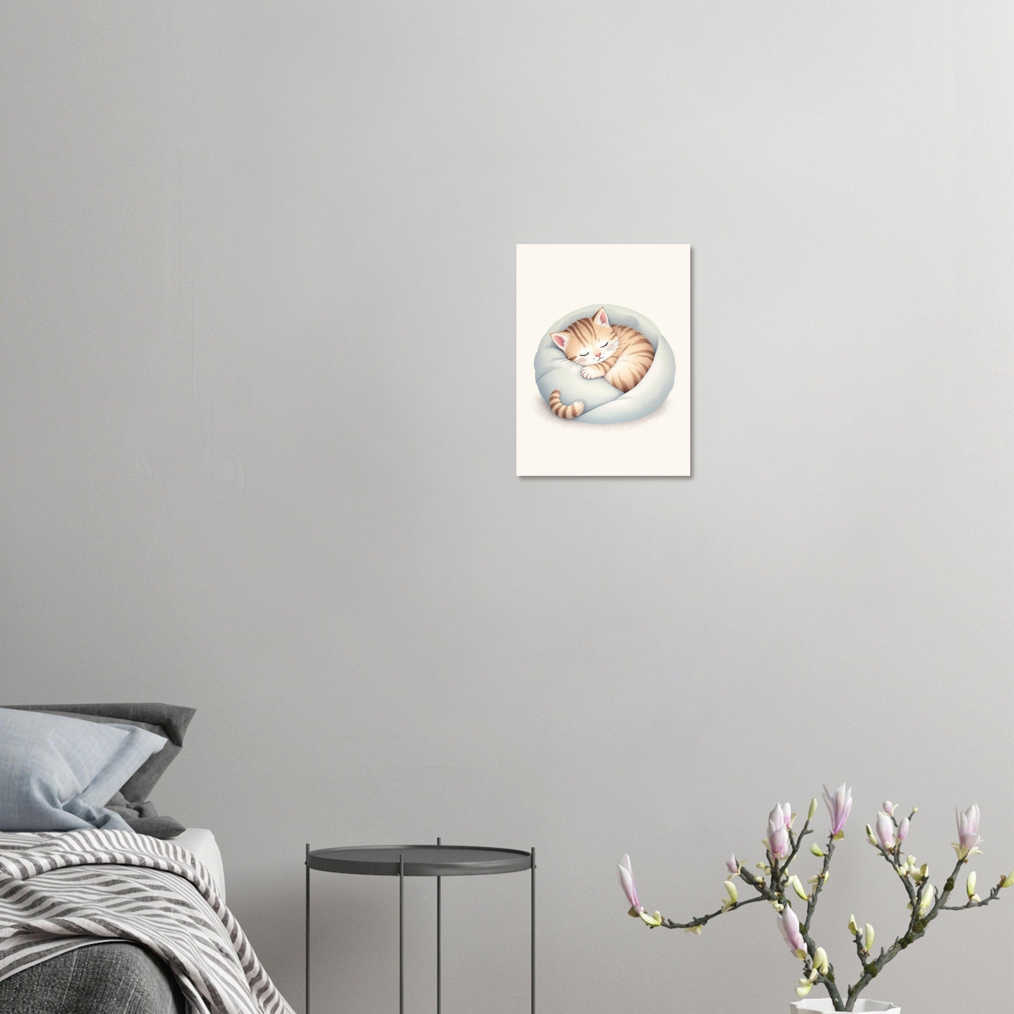 Sleeping Kitten Art Wall Art UK Art Art Print Art Print — detail view | Wild Thread Co