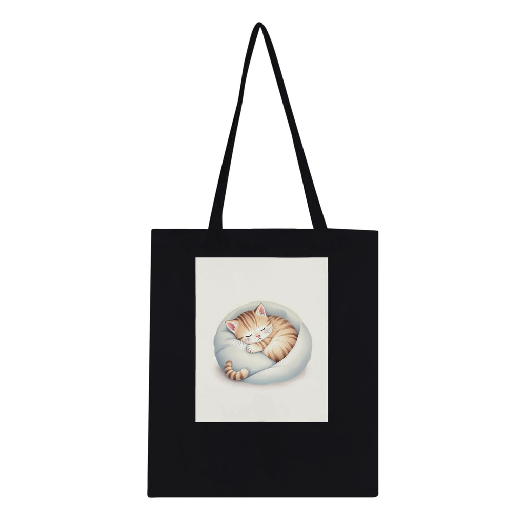Sleeping Kitten Cotton Shopper UK Tote Bag — detail view | Wild Thread Co