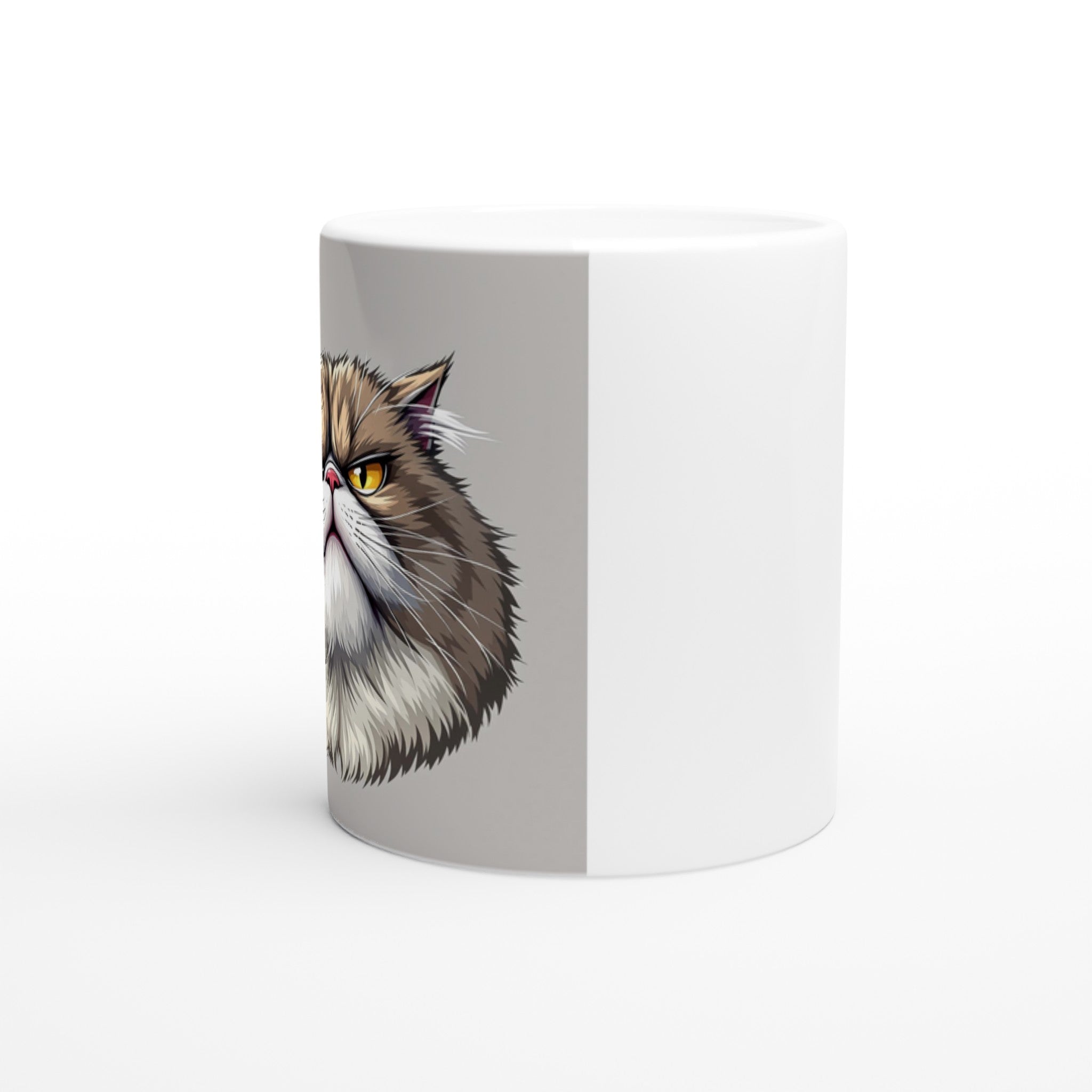 Grumpy Cat Face Coffee Tea Ceramic 11oz Mug — detail view | Wild Thread Co