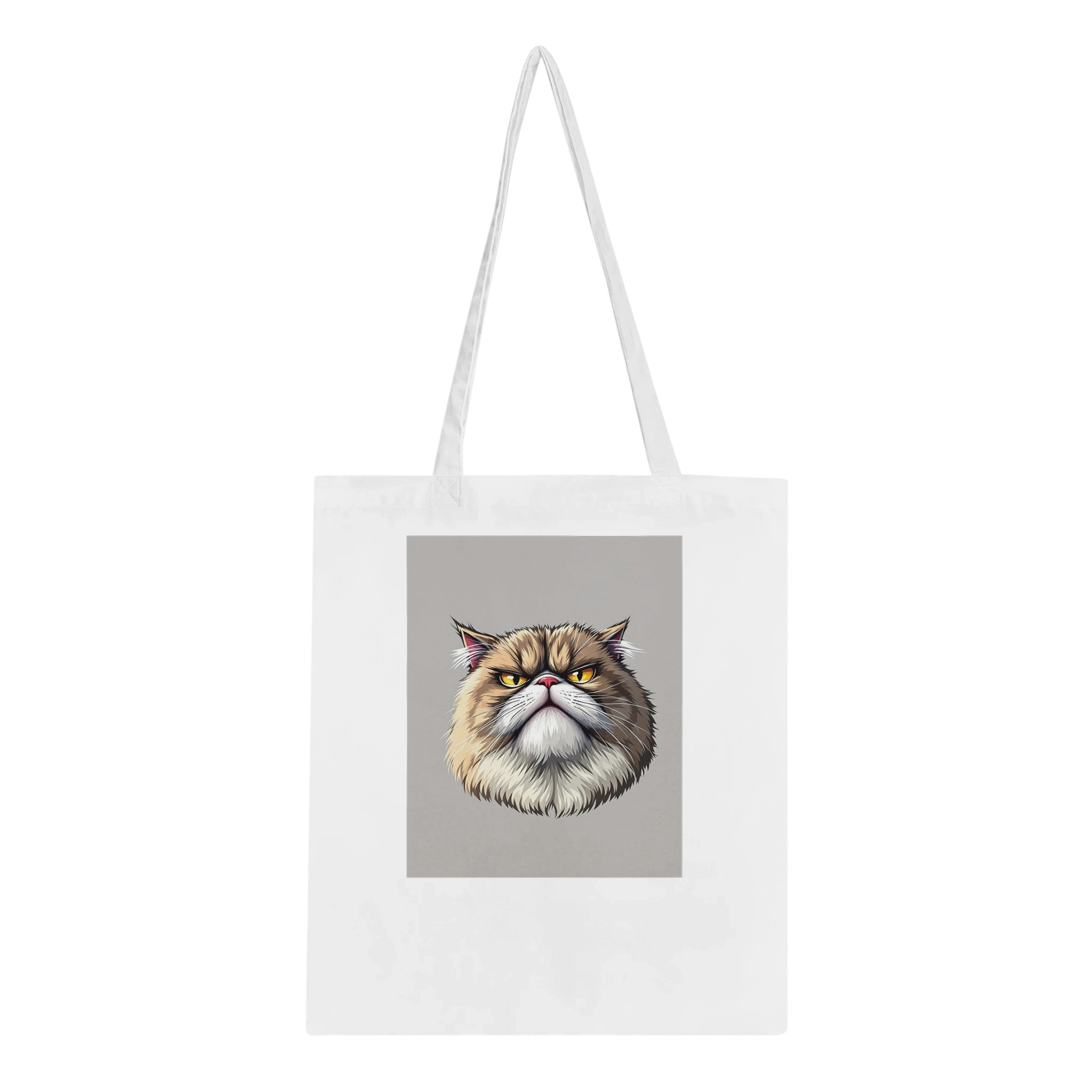 Grumpy Cat Face Cotton Shopper UK Tote Bag — detail view | Wild Thread Co