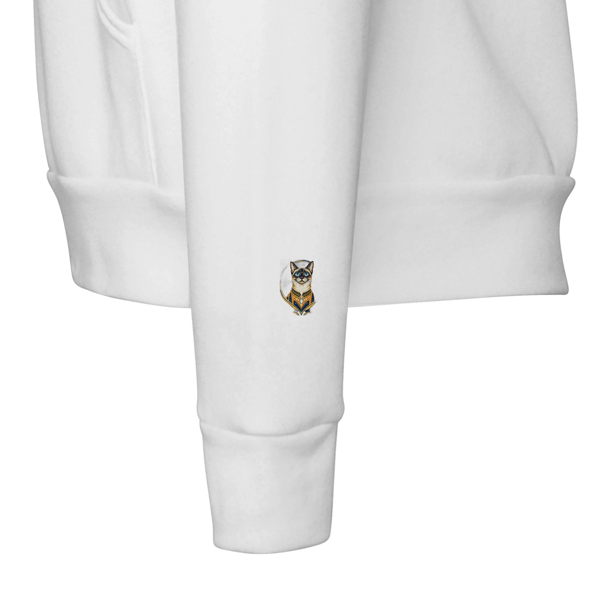 Siamese Cat Elegance Hoodie Pullover Unisex Cotton UK Hoodie — detail view | Wild Thread Co