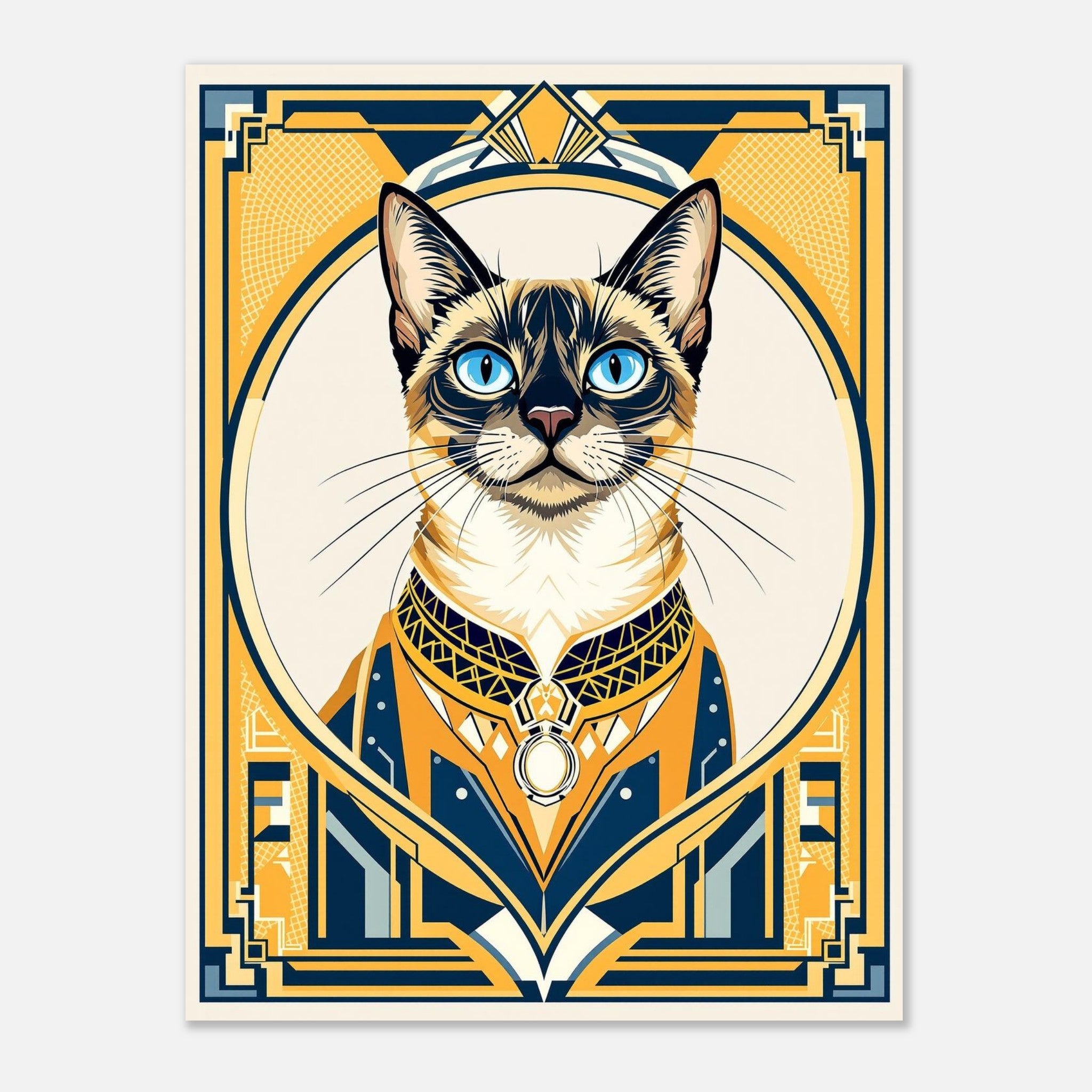 Siamese Cat Elegance Art Wall Art UK Art Print Art Print — detail view | Wild Thread Co