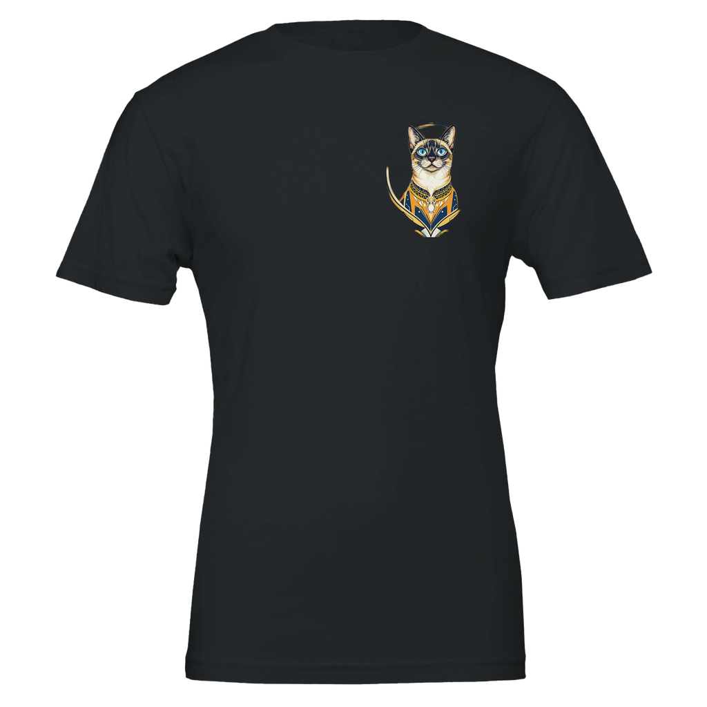Siamese Cat Elegance T-Shirt Unisex Cotton Tee UK T-Shirt — detail view | Wild Thread Co