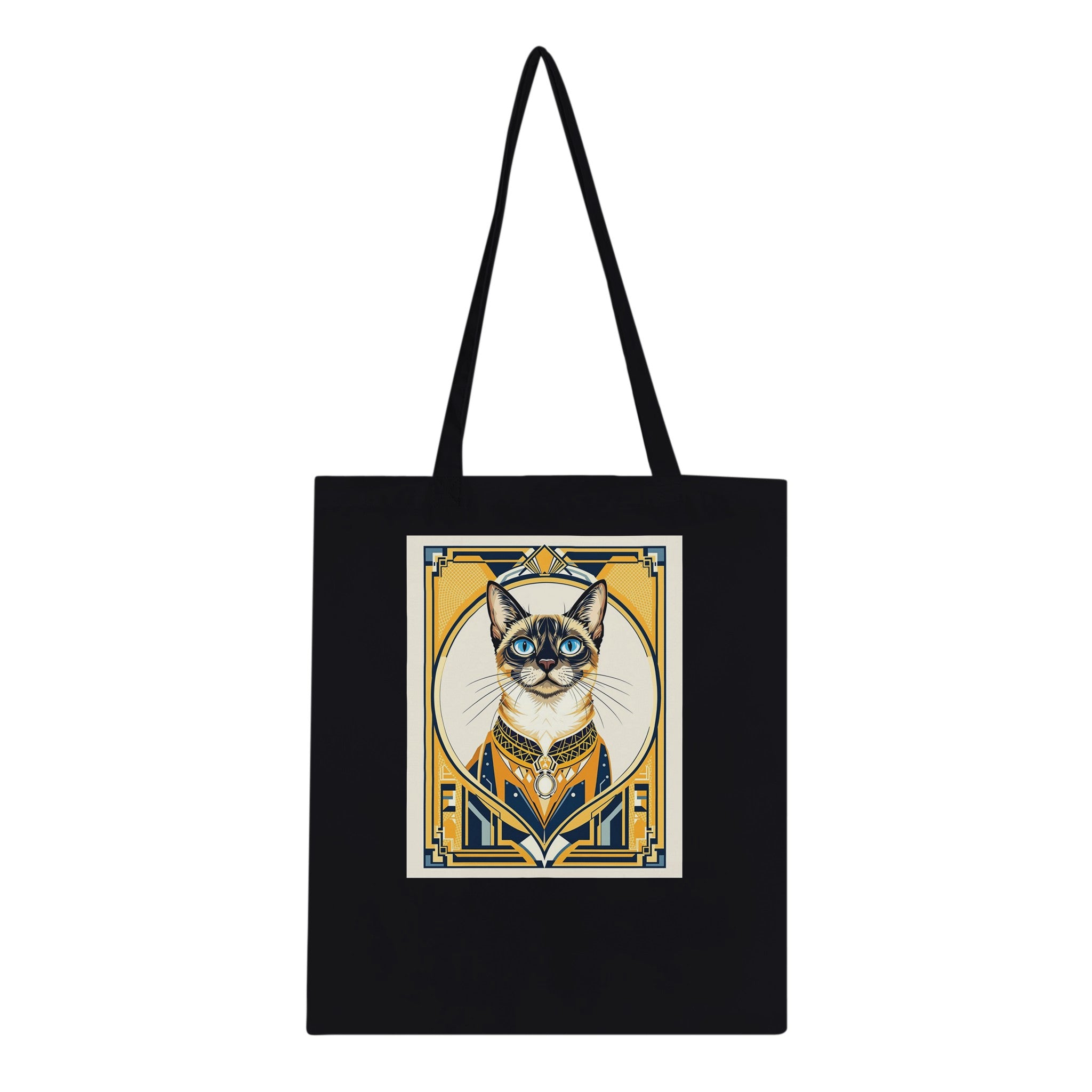 Siamese Cat Elegance Cotton Shopper UK Tote Bag — detail view | Wild Thread Co