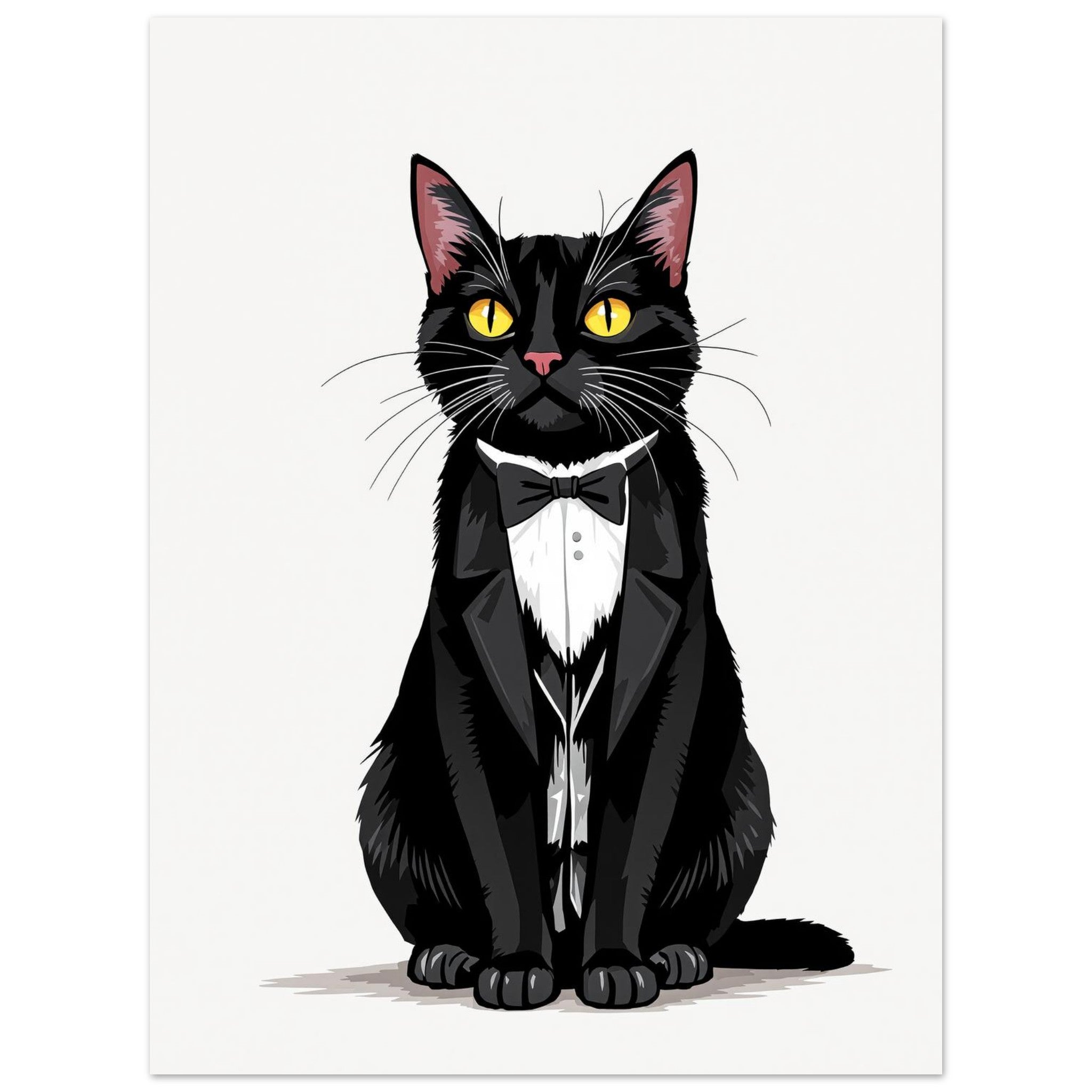 tuxedo cat gentleman Art Wall Art UK Art Art Print Art Print — detail view | Wild Thread Co