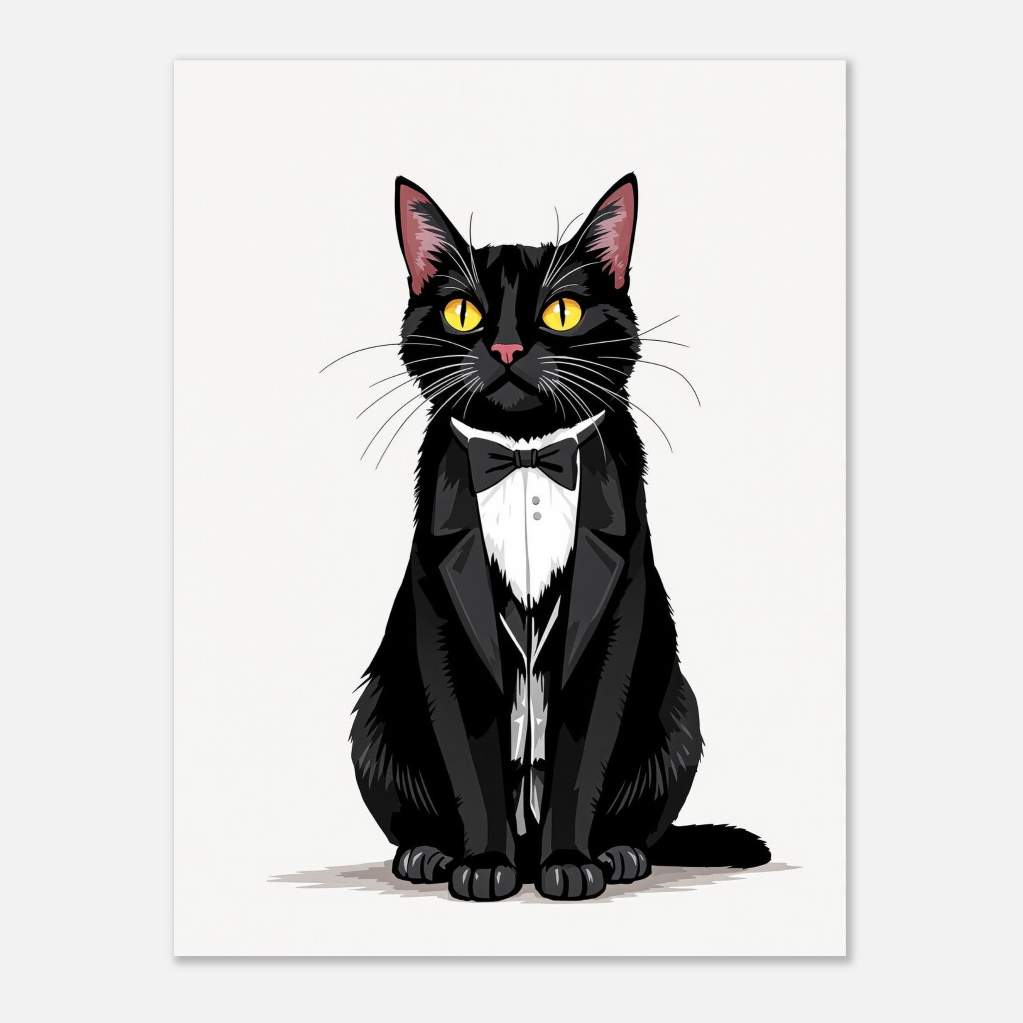 tuxedo cat gentleman Art Wall Art UK Art Art Print Art Print — detail view | Wild Thread Co