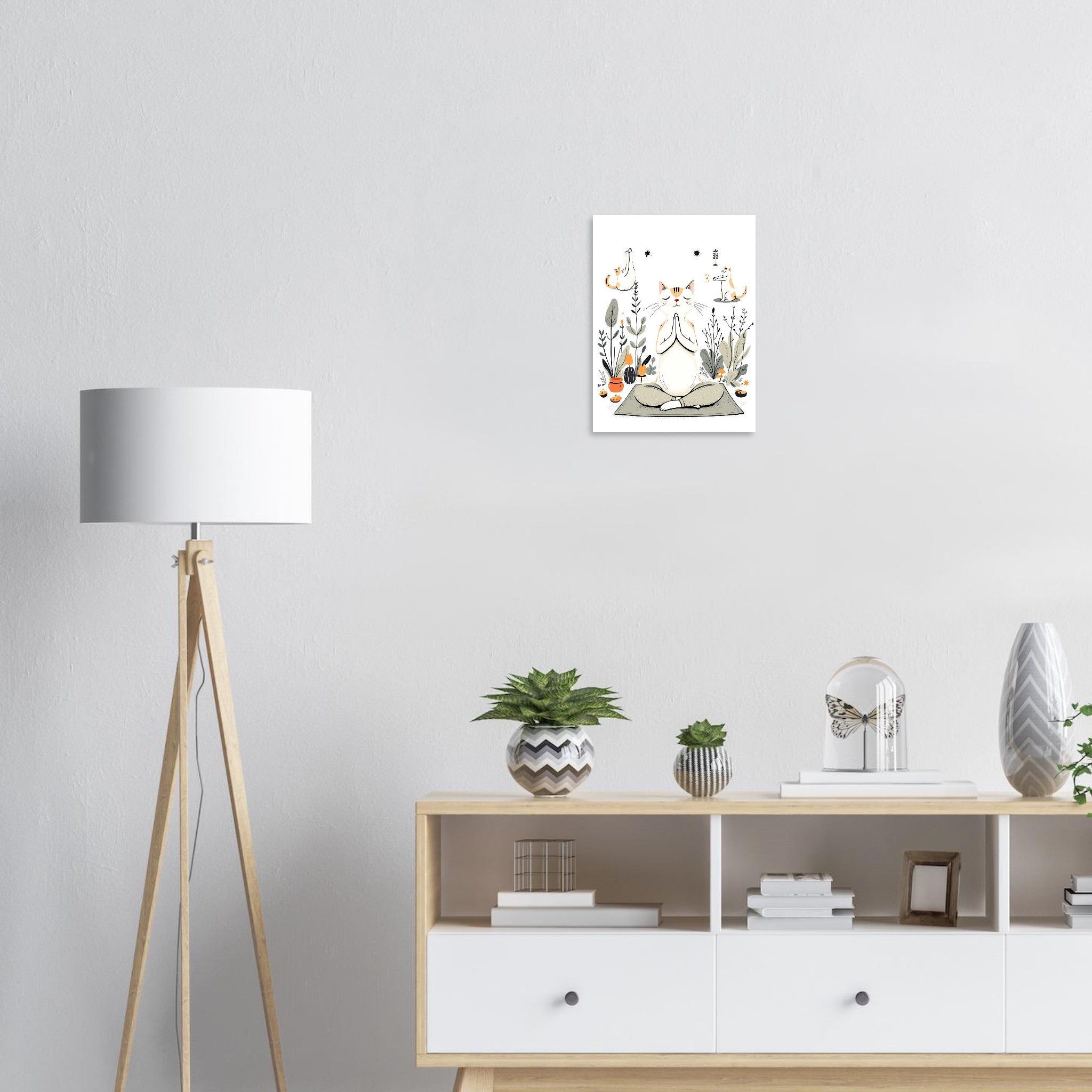 Cat Yoga Poses Art Wall Art UK Art Art Print — Art Print | Wild Thread Co UK