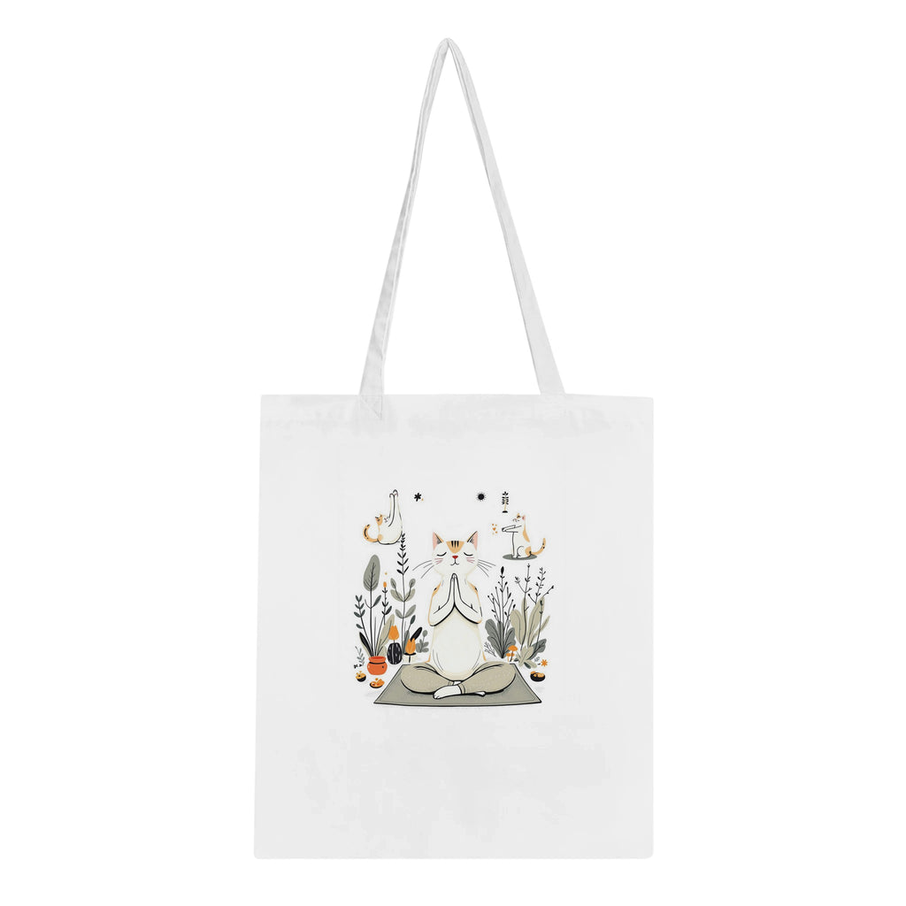 Cat Yoga Poses Cotton Shopper UK Tote Bag — detail view | Wild Thread Co