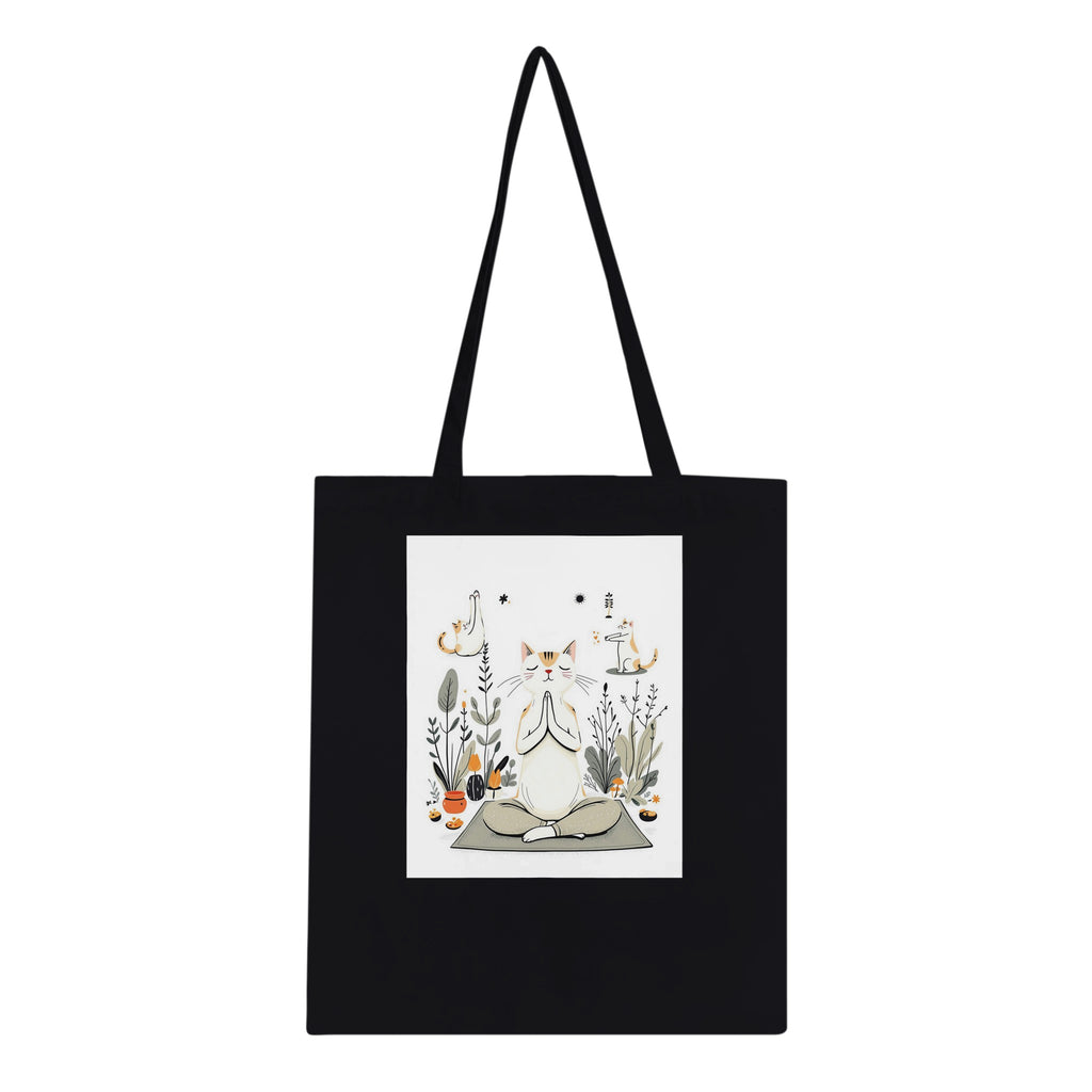 Cat Yoga Poses Cotton Shopper UK Tote Bag — detail view | Wild Thread Co