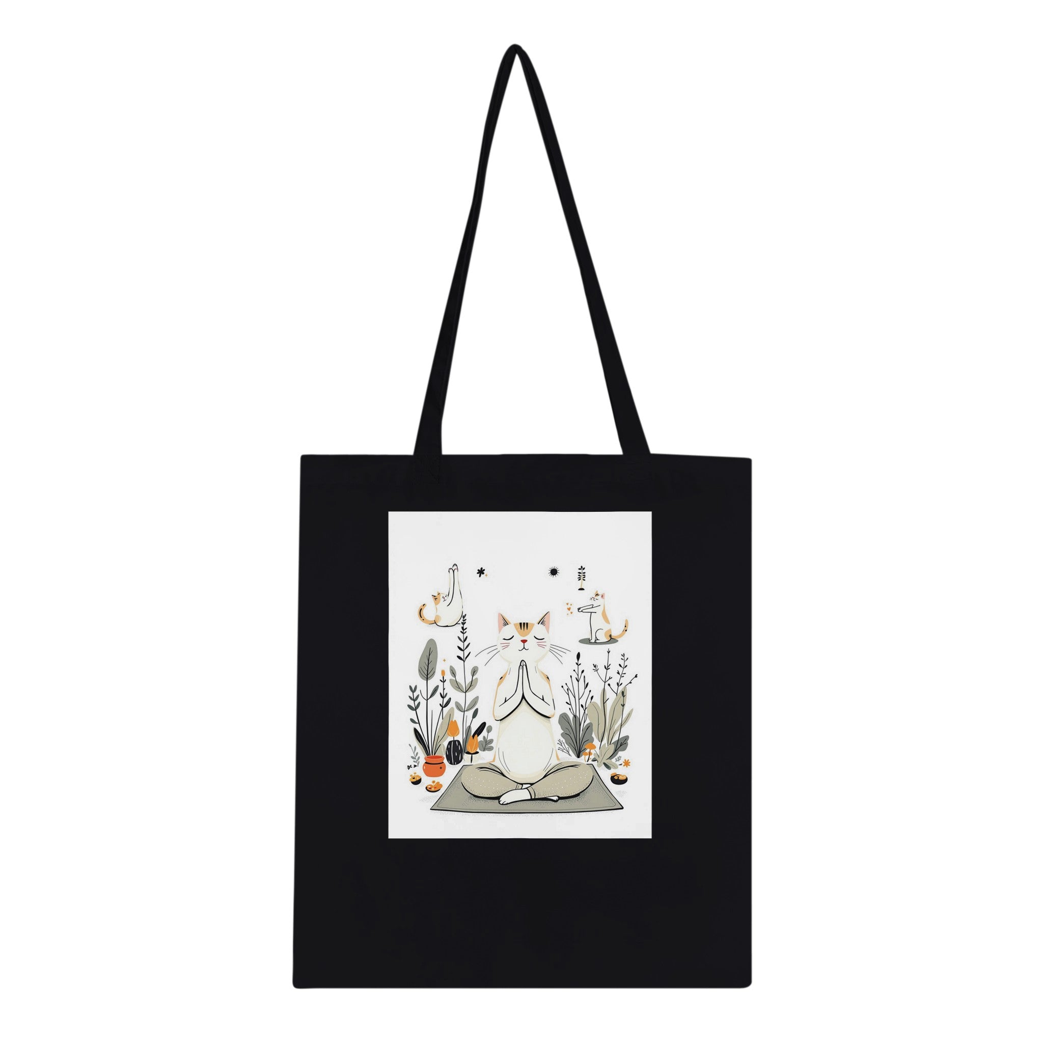 Cat Yoga Poses Cotton Shopper UK Tote Bag — detail view | Wild Thread Co