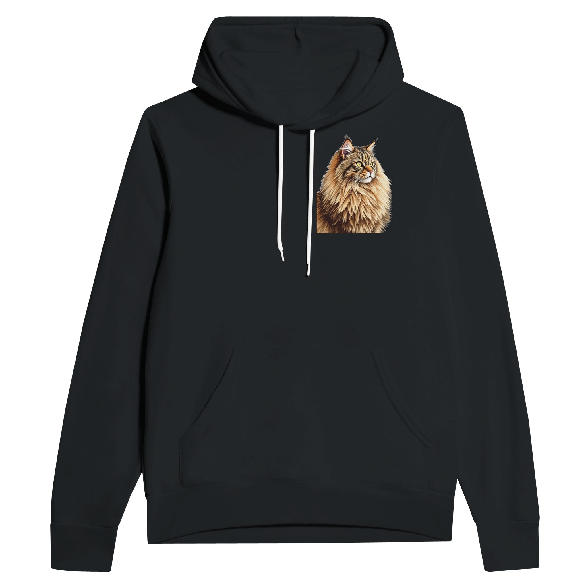 Maine Coon Majestic Hoodie Pullover Unisex Cotton UK Hoodie — detail view | Wild Thread Co