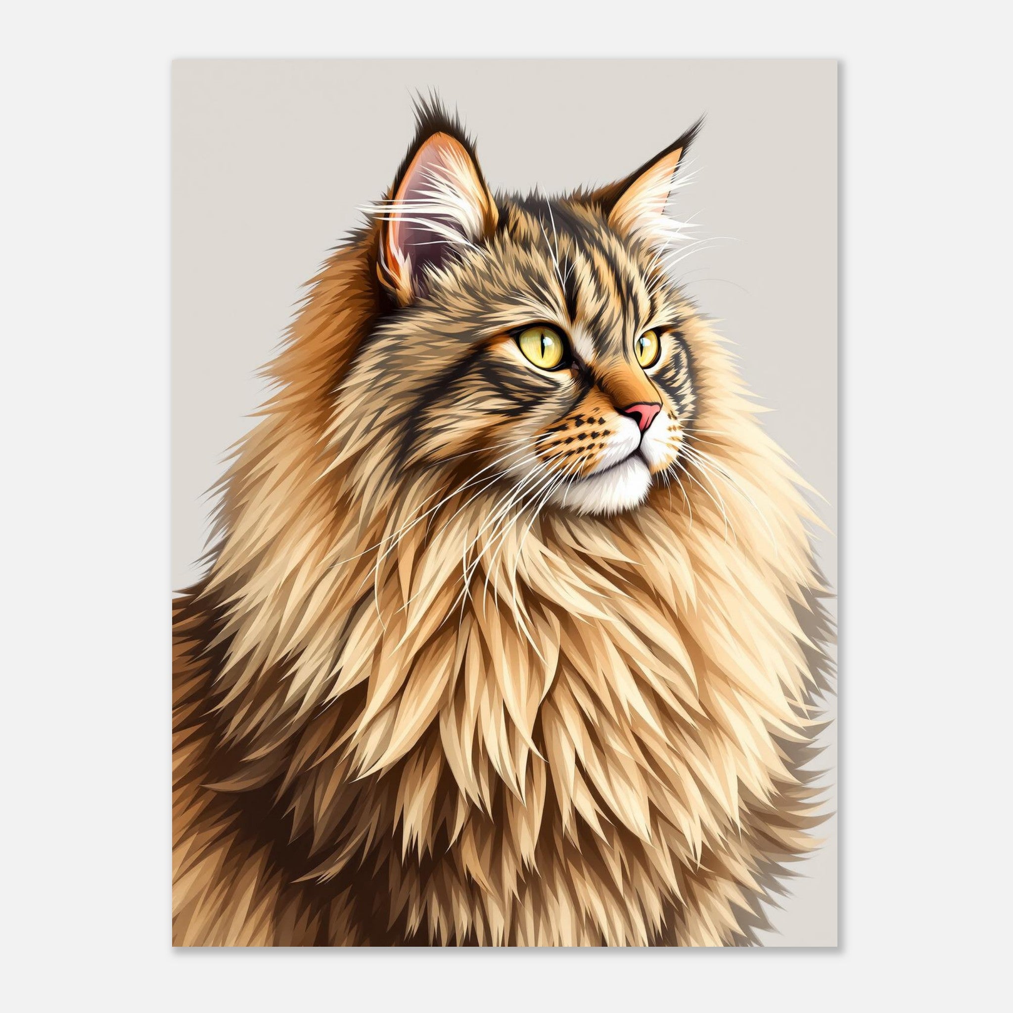 Maine Coon Majestic Art Wall Art UK Art Art Print Poster Wall Art UK UK Gift Art Print — detail view | Wild Thread Co