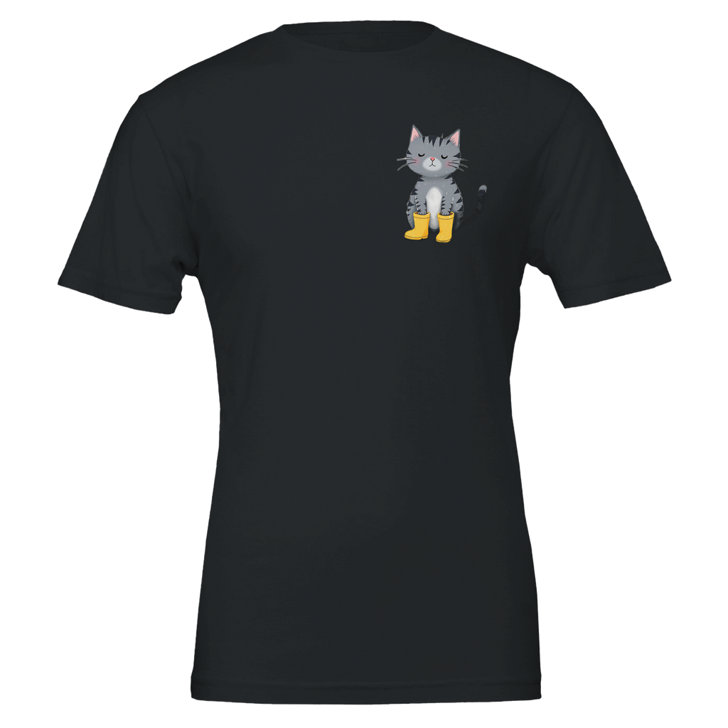 Cat In Rain Puddle T-Shirt Unisex Cotton Tee UK — T-Shirt | Wild Thread Co UK
