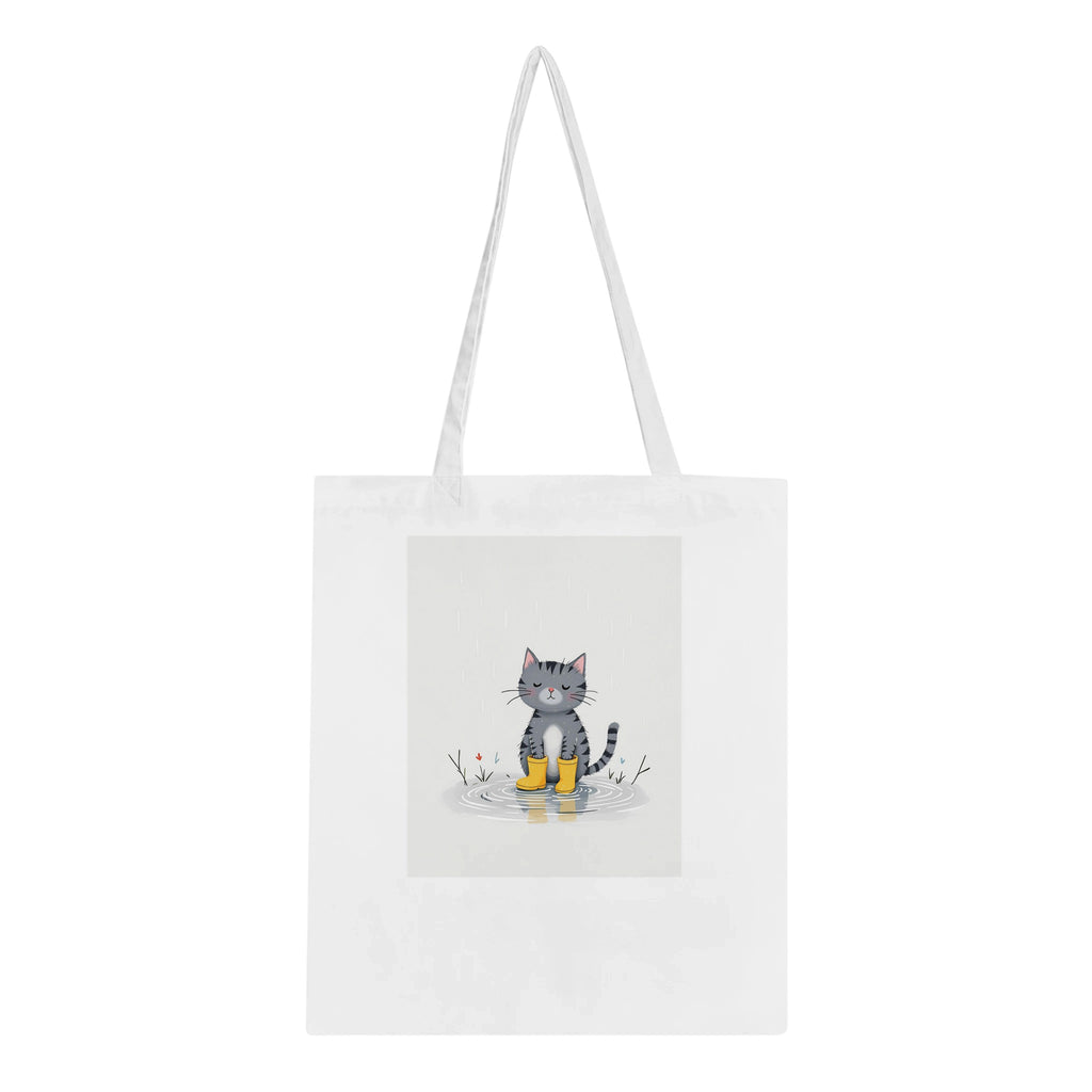 Cat In Rain Puddle Cotton Shopper UK — Tote Bag | Wild Thread Co UK