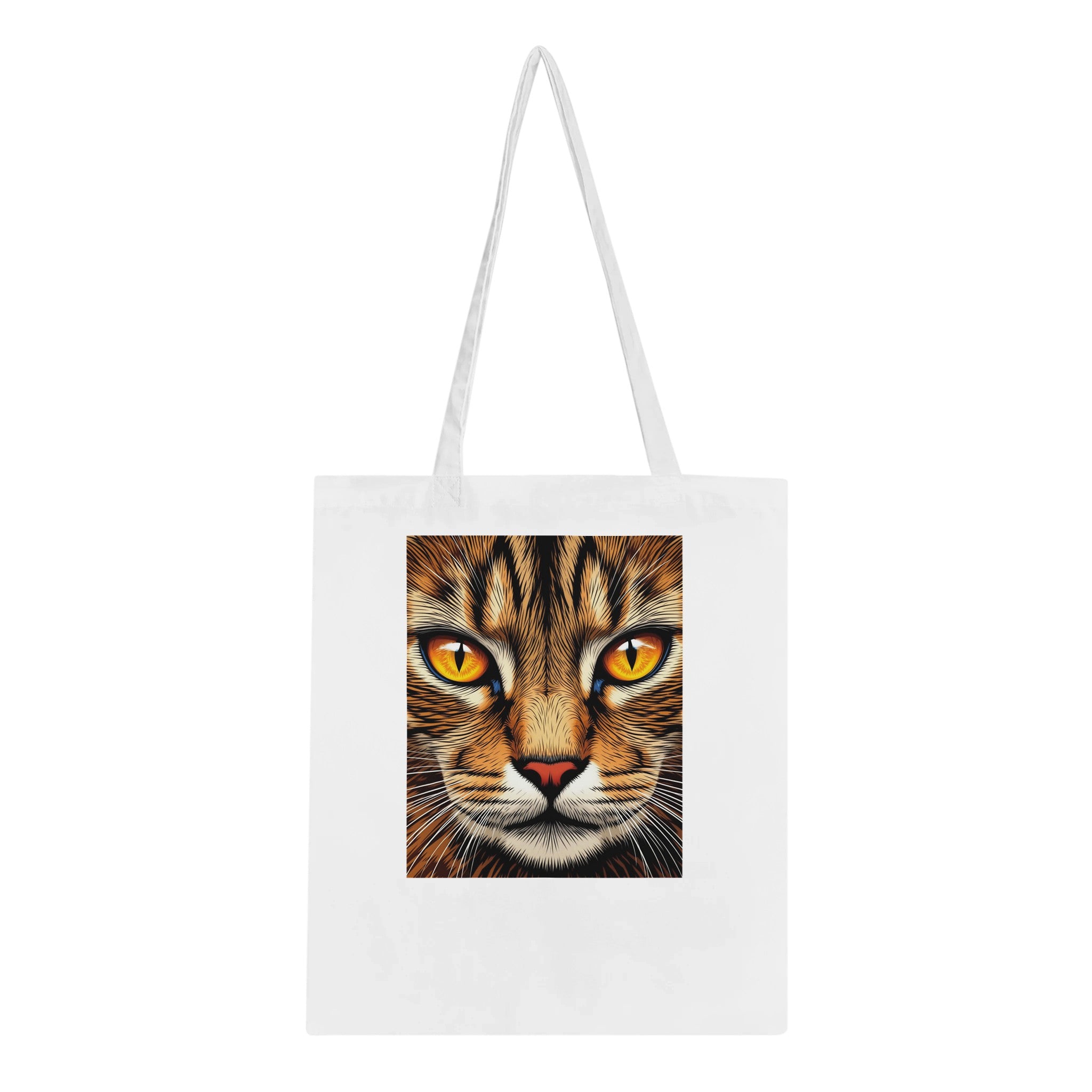 Tabby Cat Close Up Tote Bag Cotton Shopper UK Tote Bag — detail view | Wild Thread Co