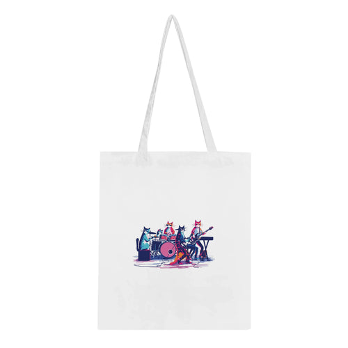 Cat Music Band Cotton Shopper UK — Tote Bag | Wild Thread Co UK