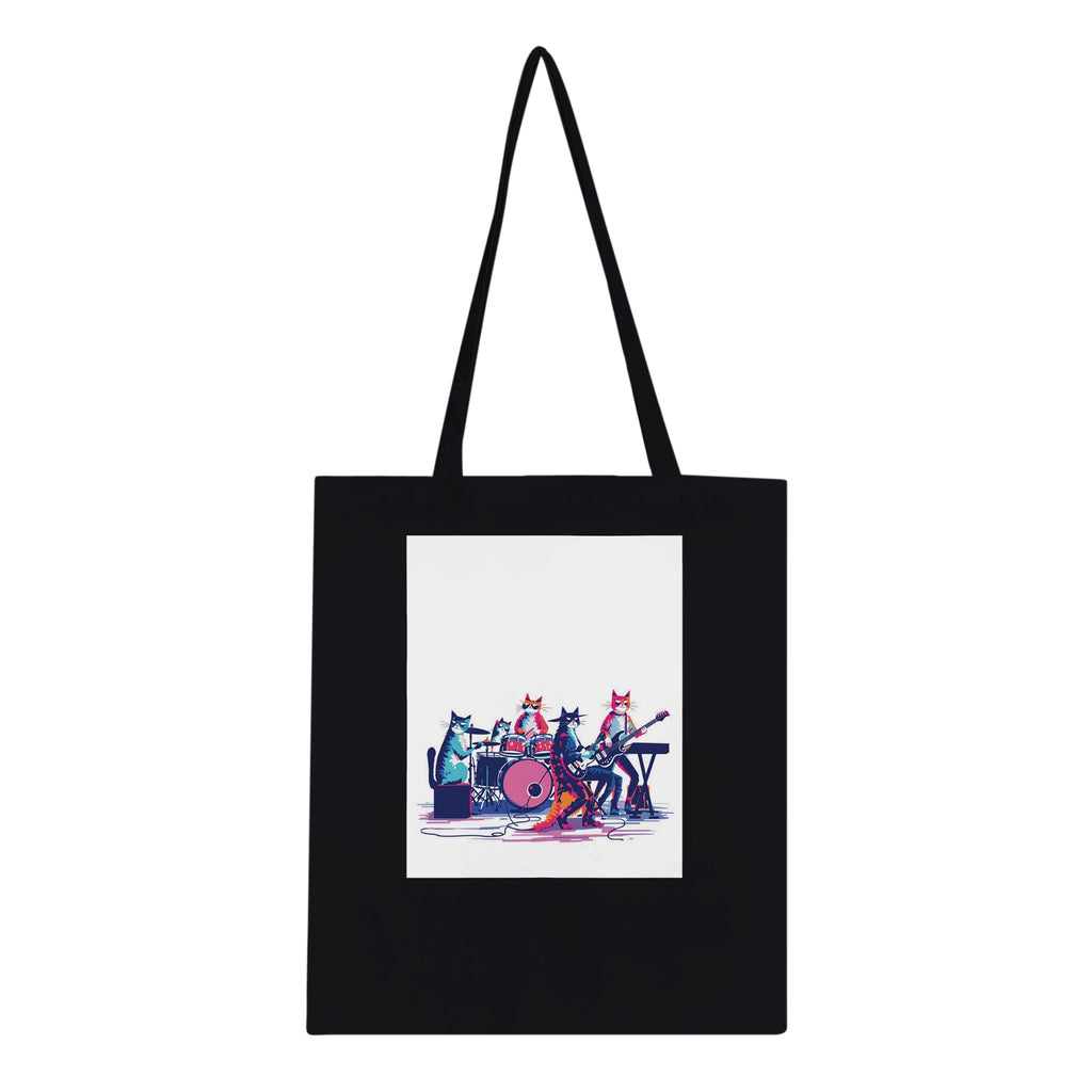 Cat Music Band Cotton Shopper UK Tote Bag — detail view | Wild Thread Co