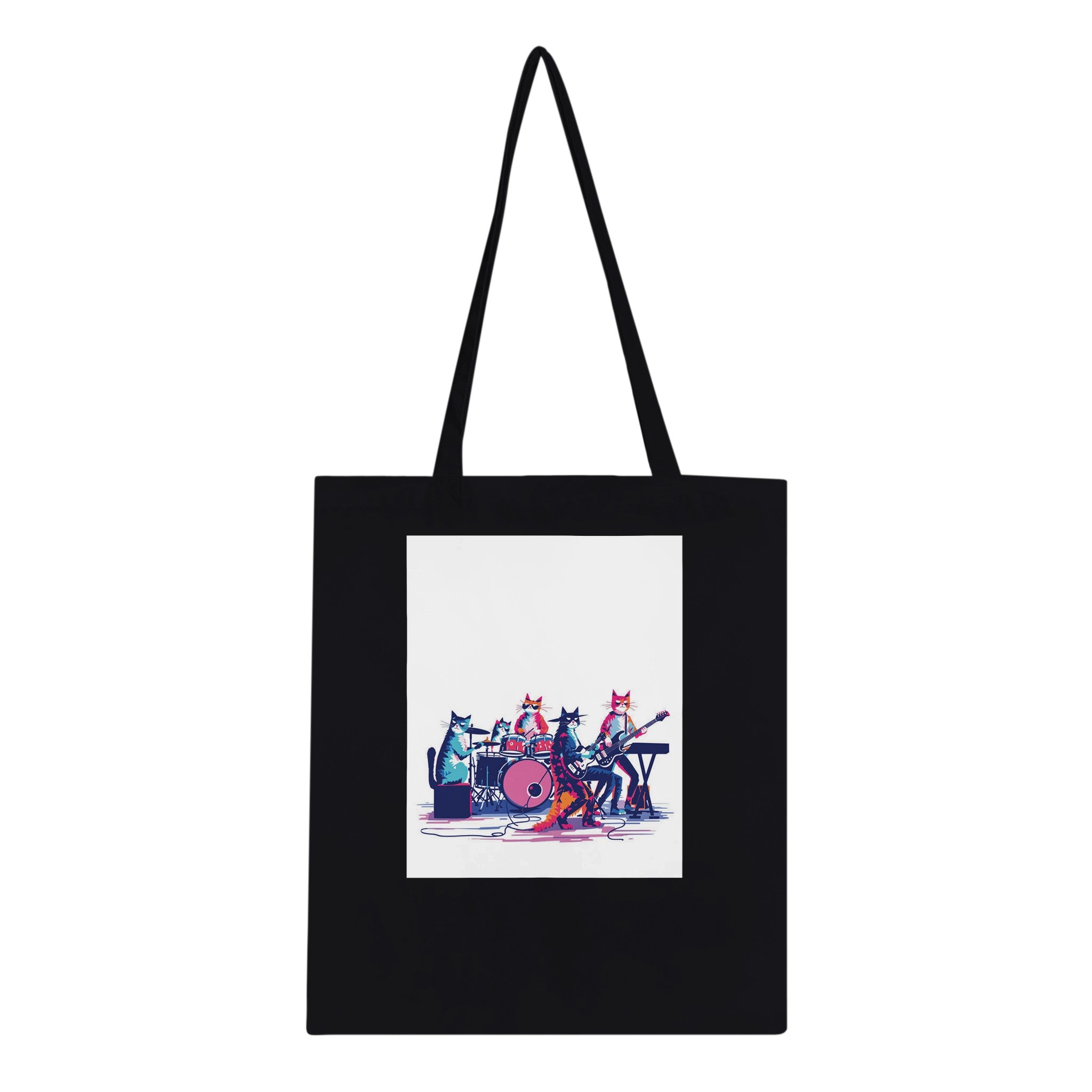 Cat Music Band Cotton Shopper UK Tote Bag — detail view | Wild Thread Co