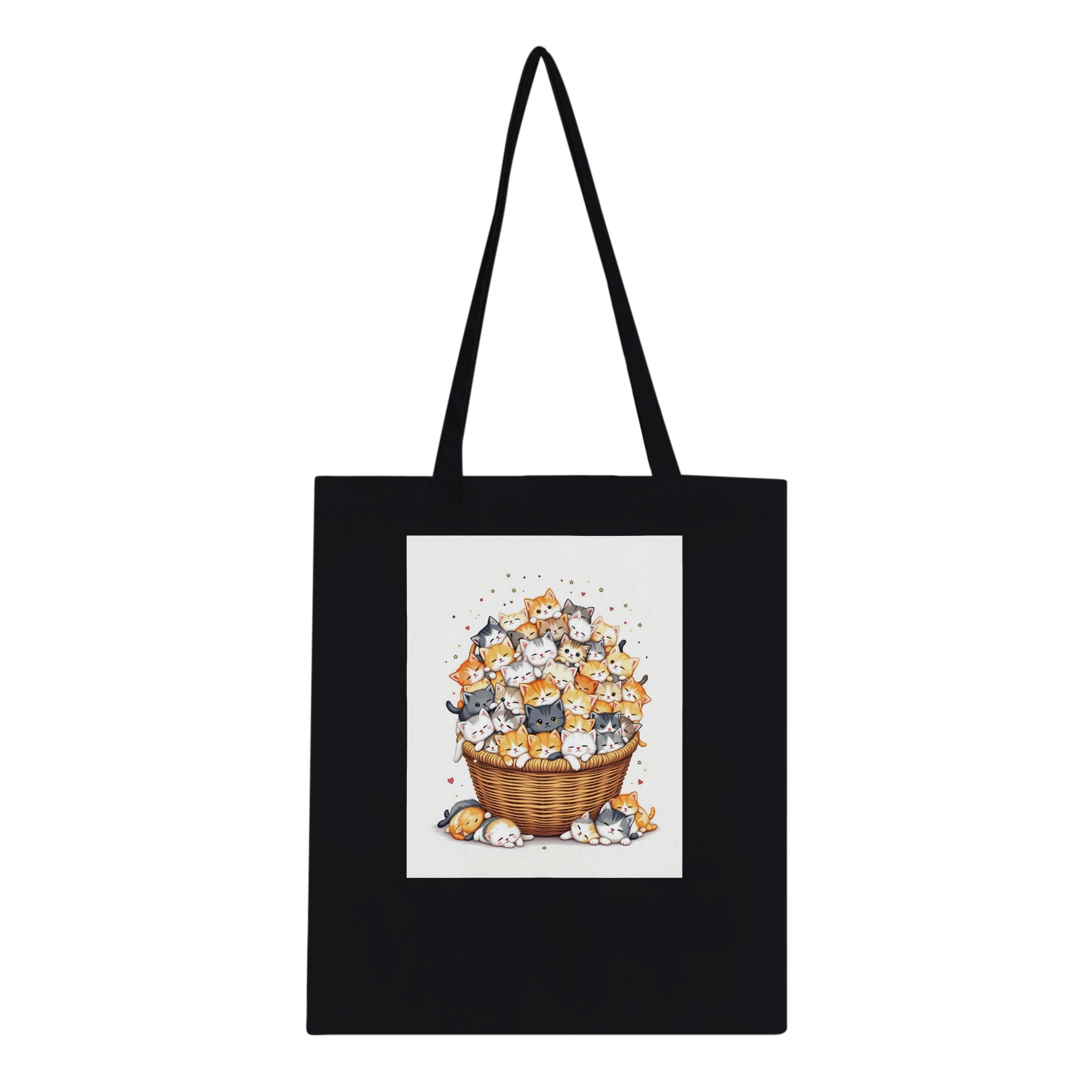 Kitten Basket Cotton Shopper UK Tote Bag — detail view | Wild Thread Co