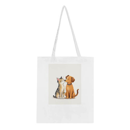 Cat And Dog Friends Cotton Shopper UK — Tote Bag | Wild Thread Co UK