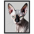 Sphynx Cat Portrait Framed Print Wall Art Ready to Hang UK — Framed Art Print | Wild Thread Co UK