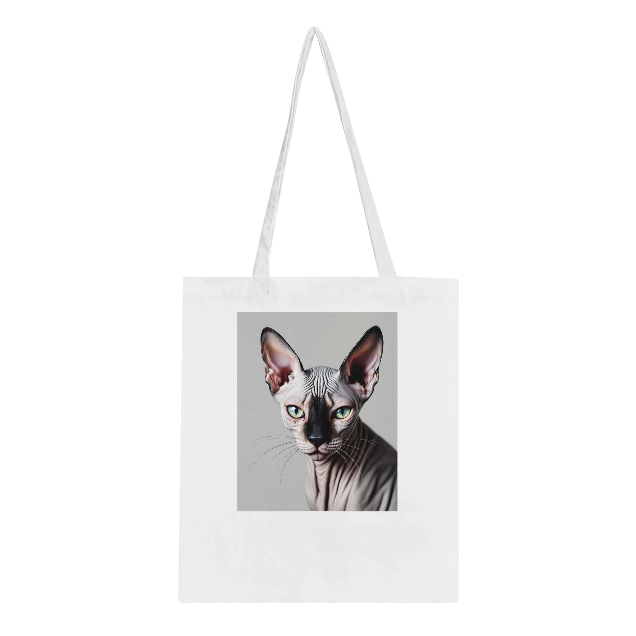 Sphynx Cat Portrait Cotton Shopper UK Tote Bag — detail view | Wild Thread Co