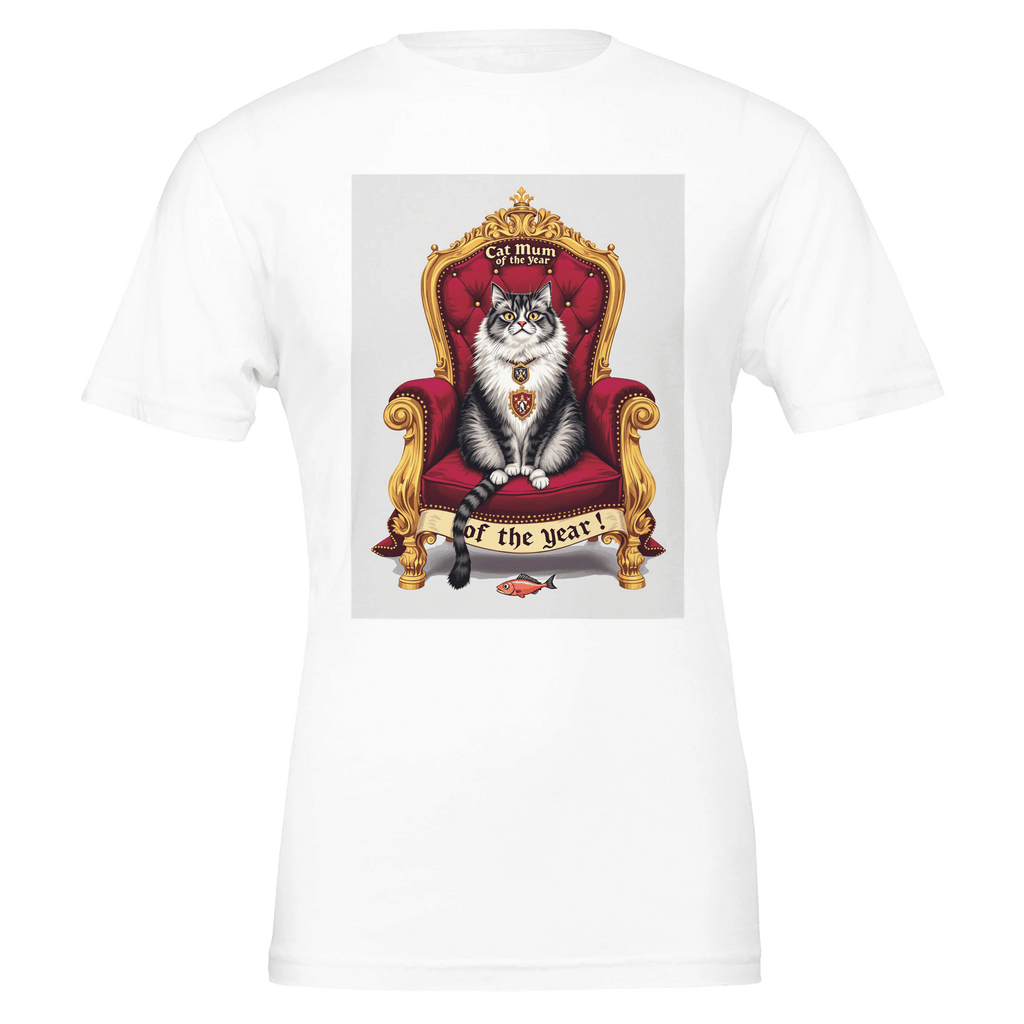 Cat Mum of the Year Royal Portrait T-Shirt | Cat Lover Gift UK - Wild Thread Co
