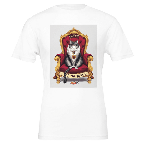 Cat Mum of the Year Royal Portrait T-Shirt | Cat Lover Gift UK - Wild Thread Co