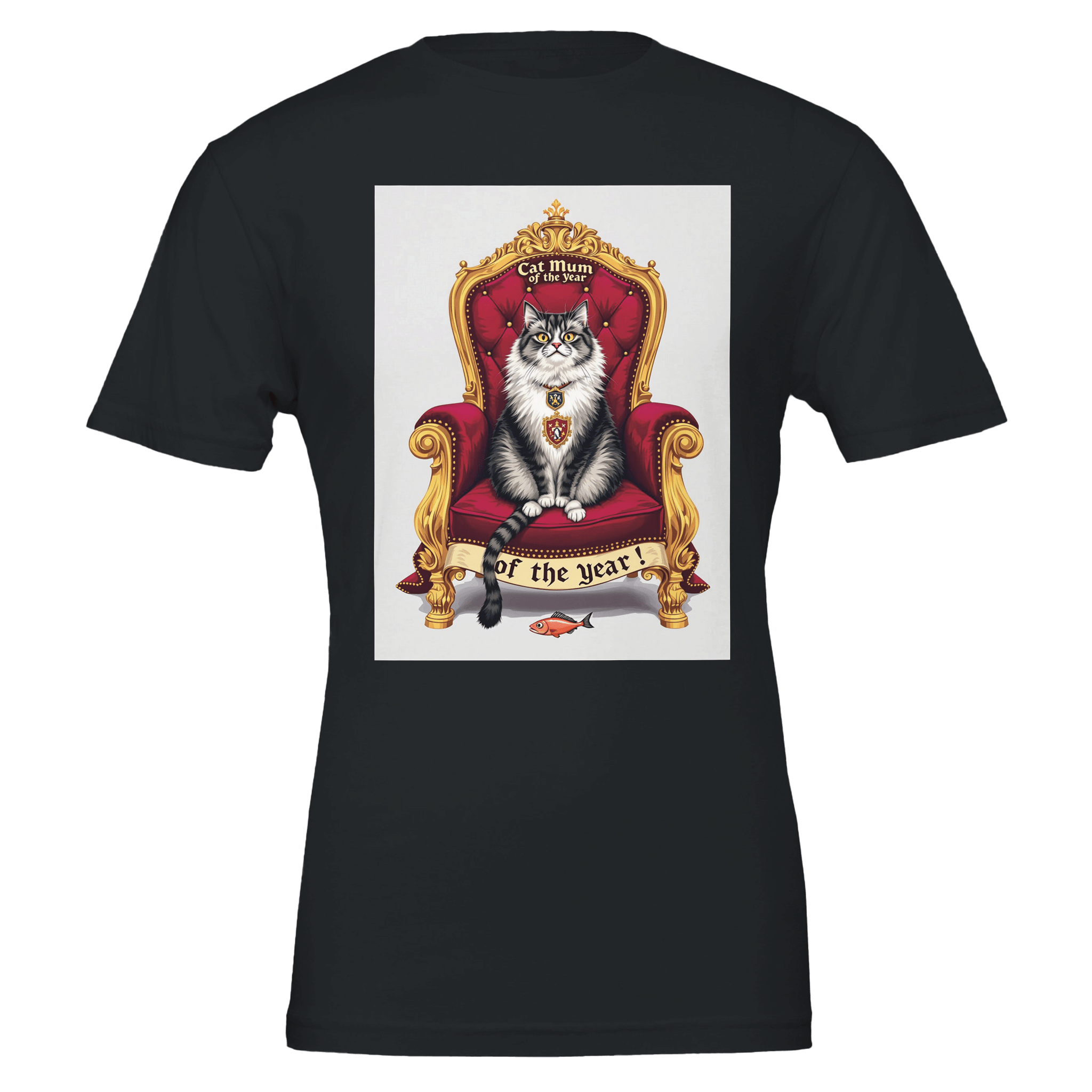 Cat Mum of the Year Royal Portrait T-Shirt | Cat Lover Gift UK - Wild Thread Co