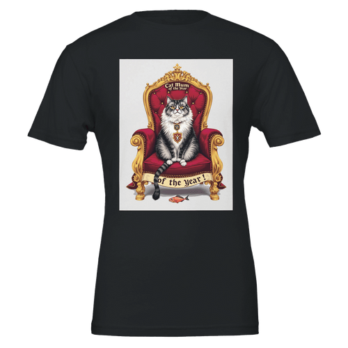 Cat Mum of the Year Royal Portrait T-Shirt | Cat Lover Gift UK - Wild Thread Co