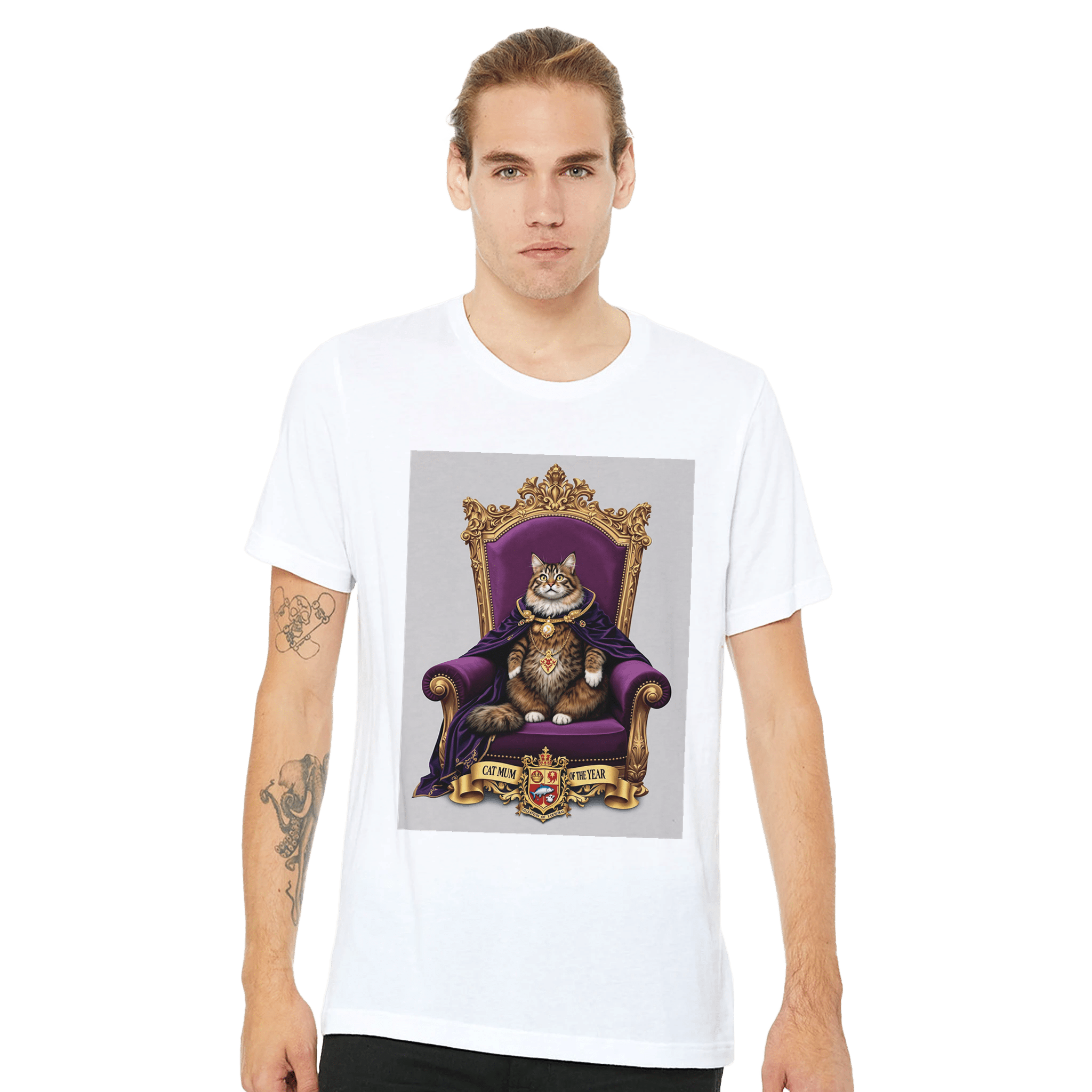 Cat Mum of the Year T-Shirt | Funny Cat Lover Gift | Royal Portrait Tee - Wild Thread Co