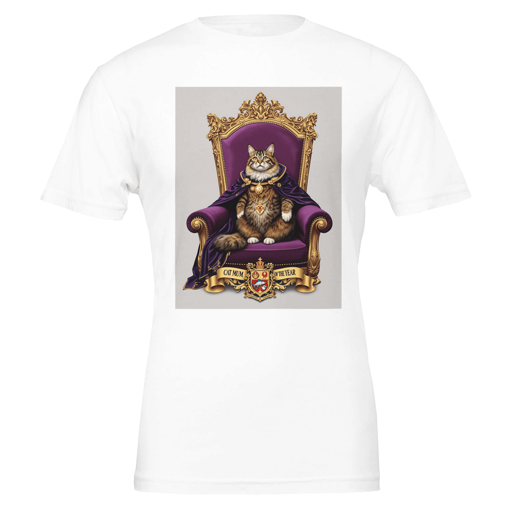 Cat Mum of the Year T-Shirt | Funny Cat Lover Gift | Royal Portrait Tee - Wild Thread Co