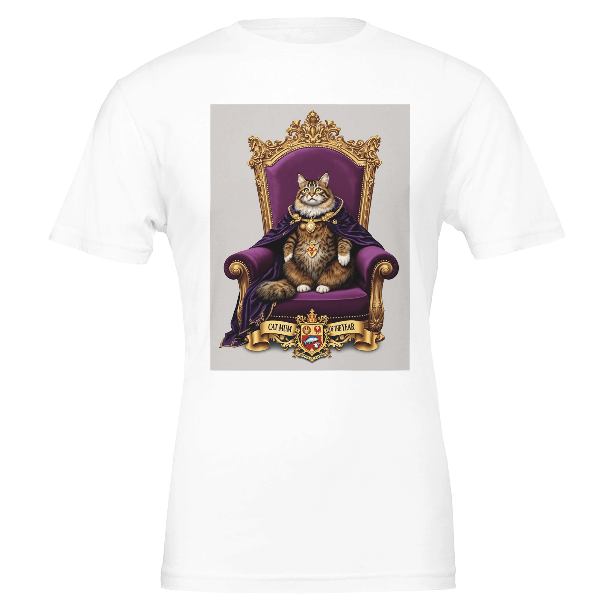 Cat Mum of the Year T-Shirt | Funny Cat Lover Gift | Royal Portrait Tee - Wild Thread Co