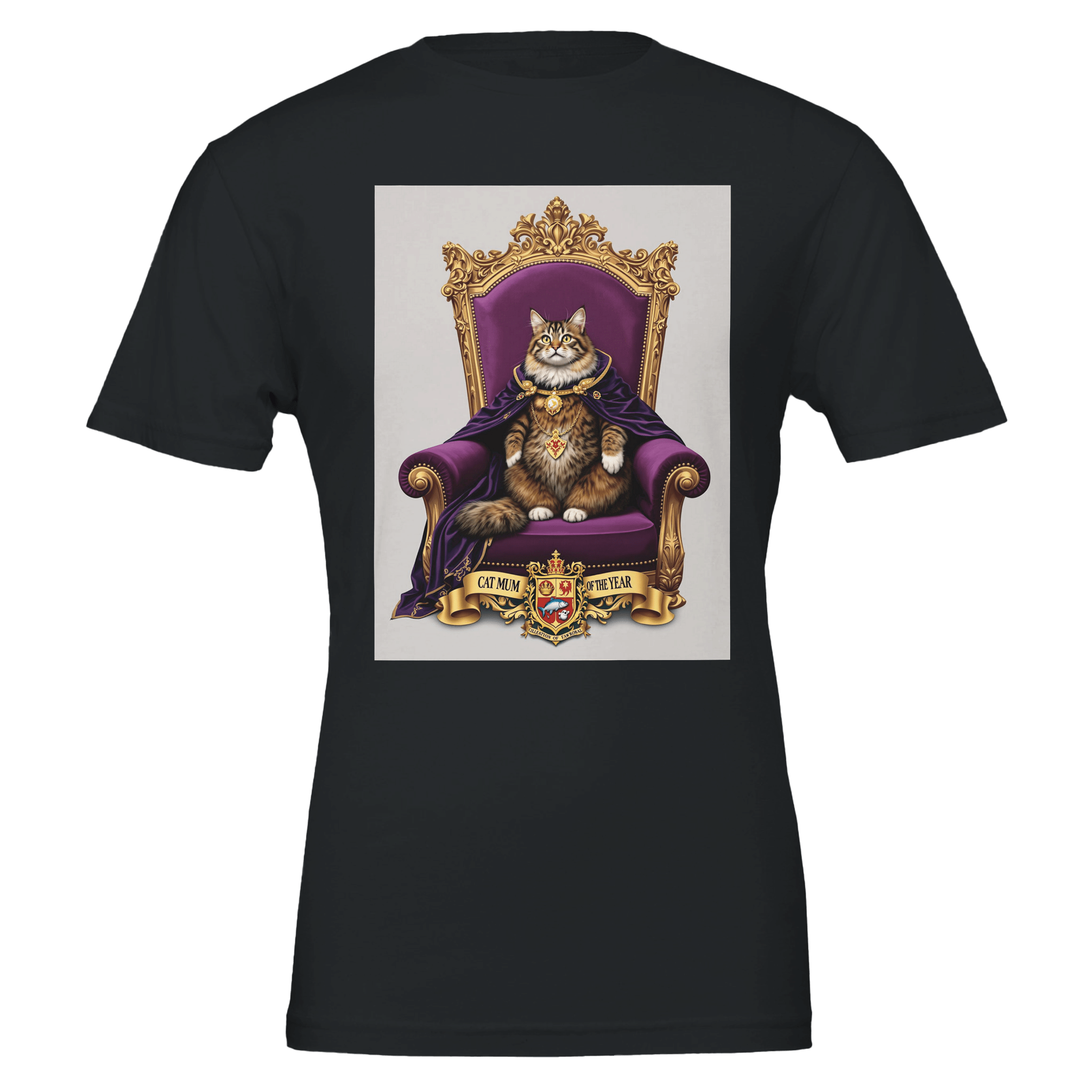 Cat Mum of the Year T-Shirt | Funny Cat Lover Gift | Royal Portrait Tee - Wild Thread Co