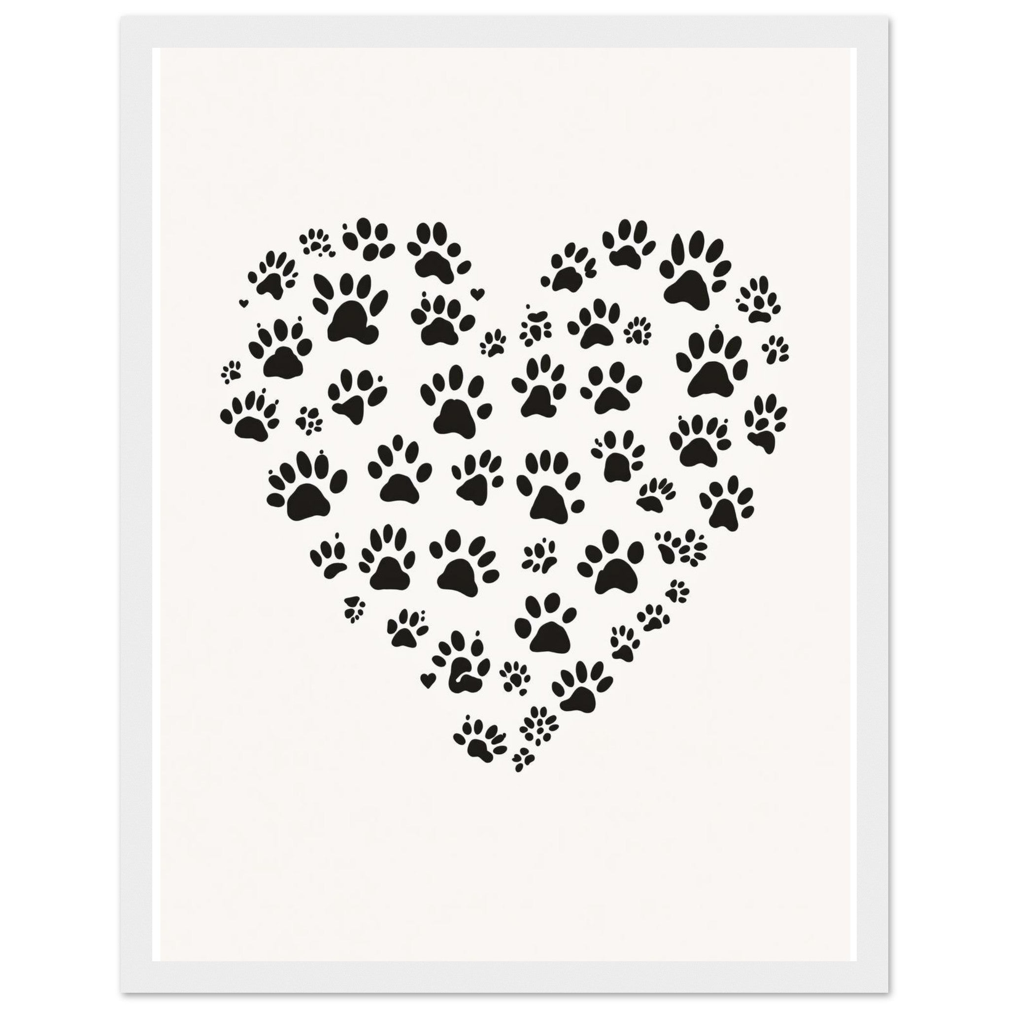 Cat Paw Prints Art Wall Art Ready to Hang UK Framed Print Hang Framed Art Print — detail view | Wild Thread Co