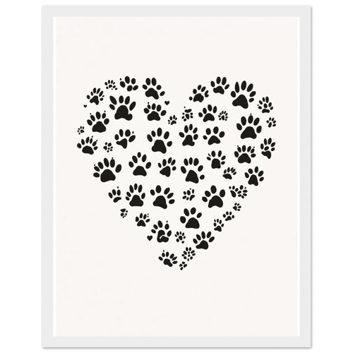 Cat Paw Prints Art Wall Art Ready to Hang UK Framed Print Hang Framed Art Print — detail view | Wild Thread Co