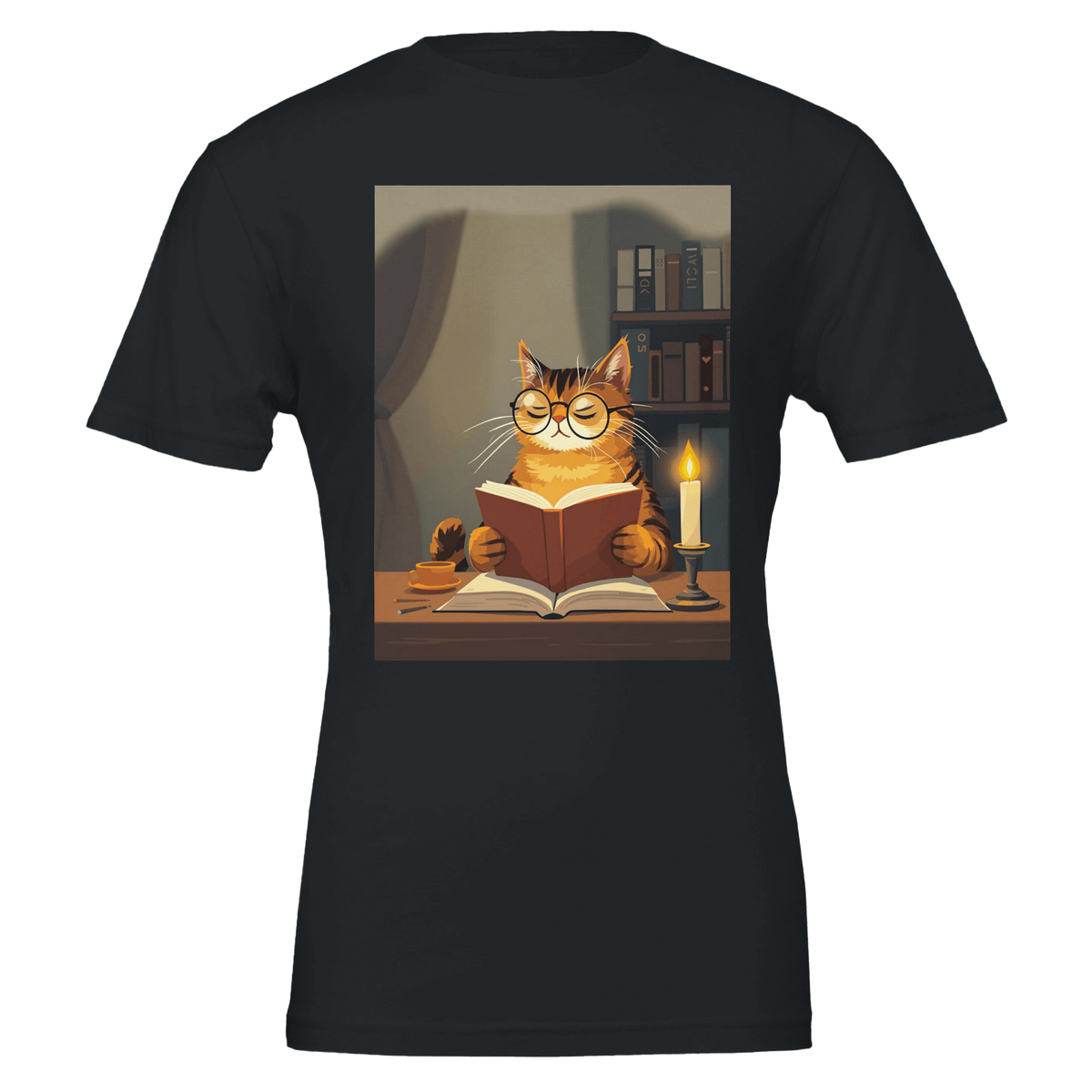Cat Reading Book T-Shirt | Unique Gift UK - Wild Thread Co